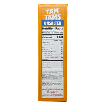 Manischewitz Tam Tams Unsalted - 9.6oz