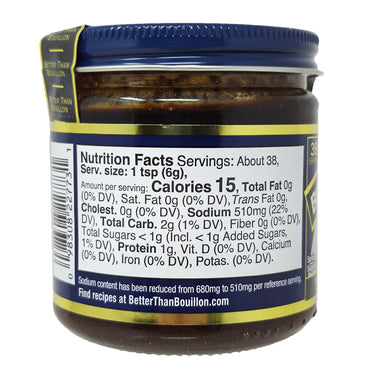 Better Than Bouillon Reduced Sodium Roasted Beef Base - 8oz.