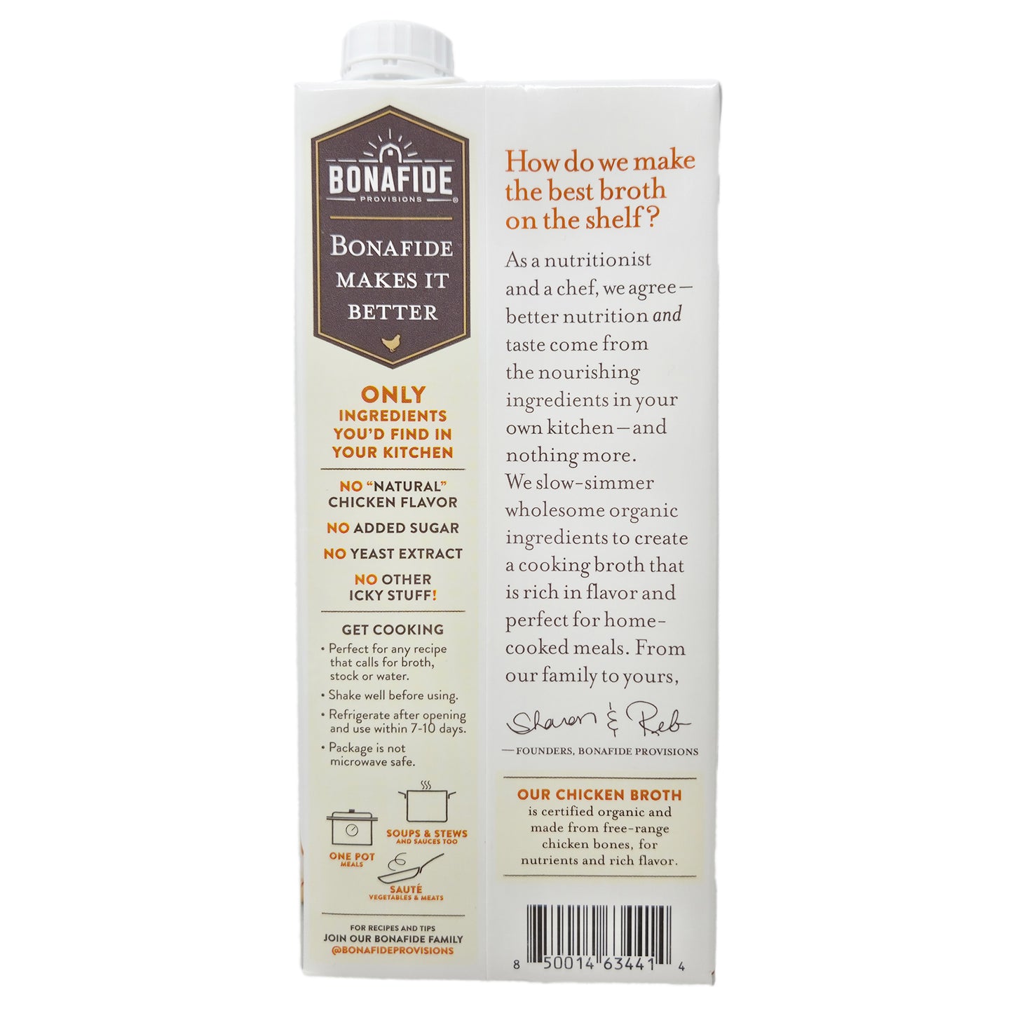 Bonafide Provisions Organic No Salt Added Chicken Broth - 32oz.