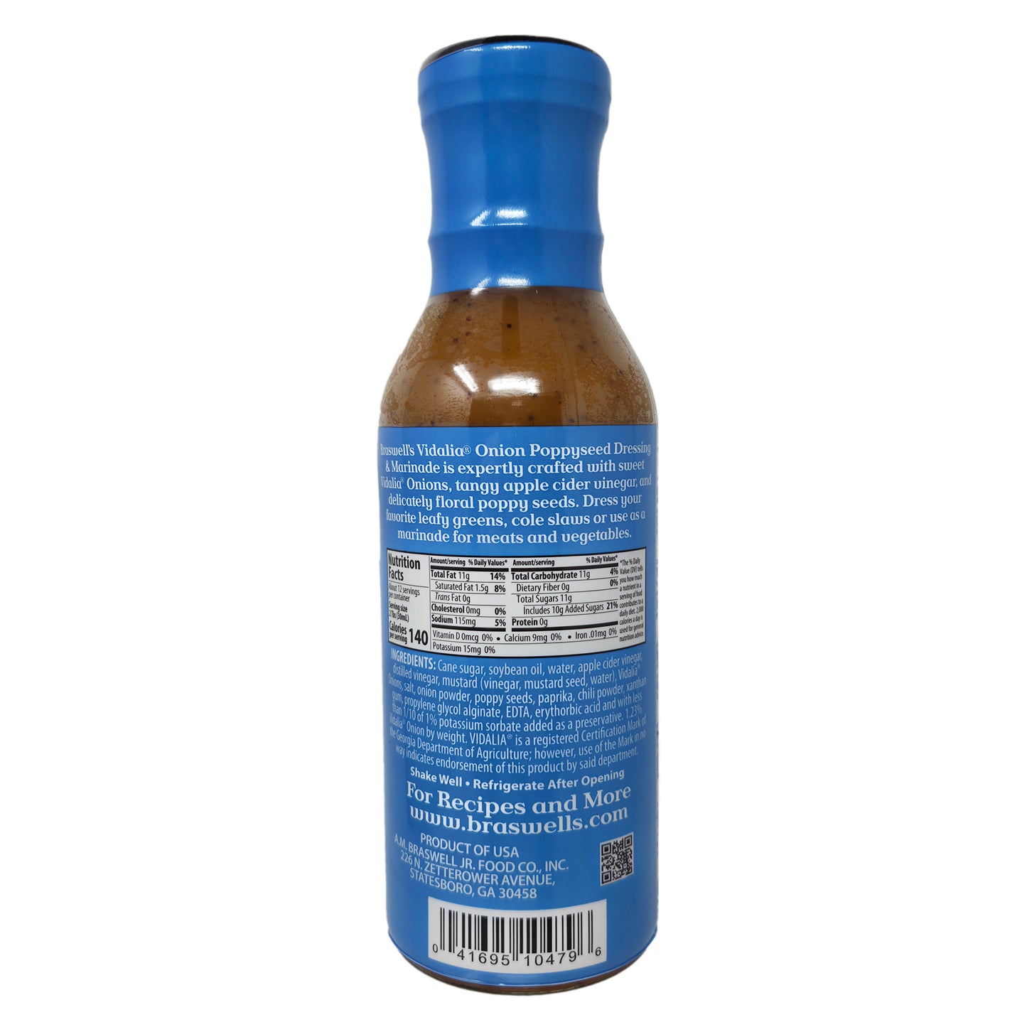 Braswell's Vidalia Onion Poppy Seed Dressing & Marinade - 12oz