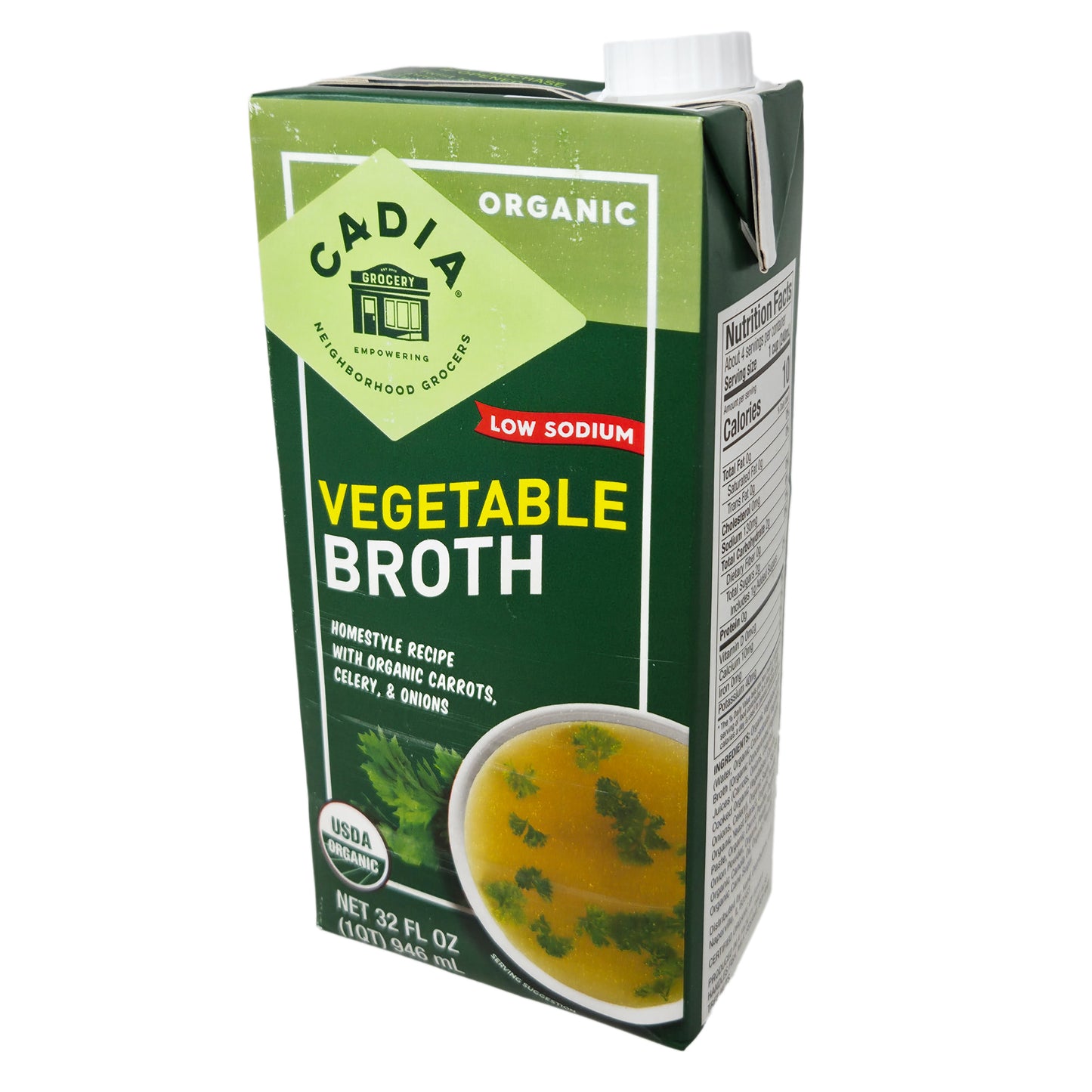 Cadia Organic Low Sodium Vegetable Broth - 32oz.