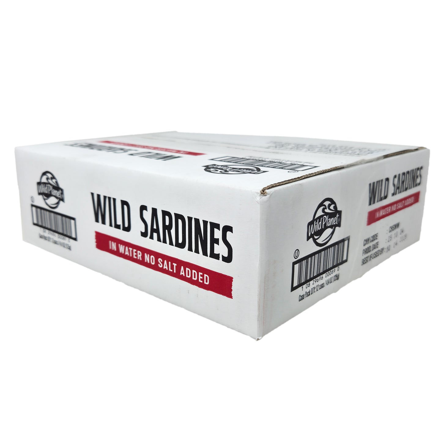 Case of 12 Wild Planet No Salt Added Sardines In Water 4.4oz