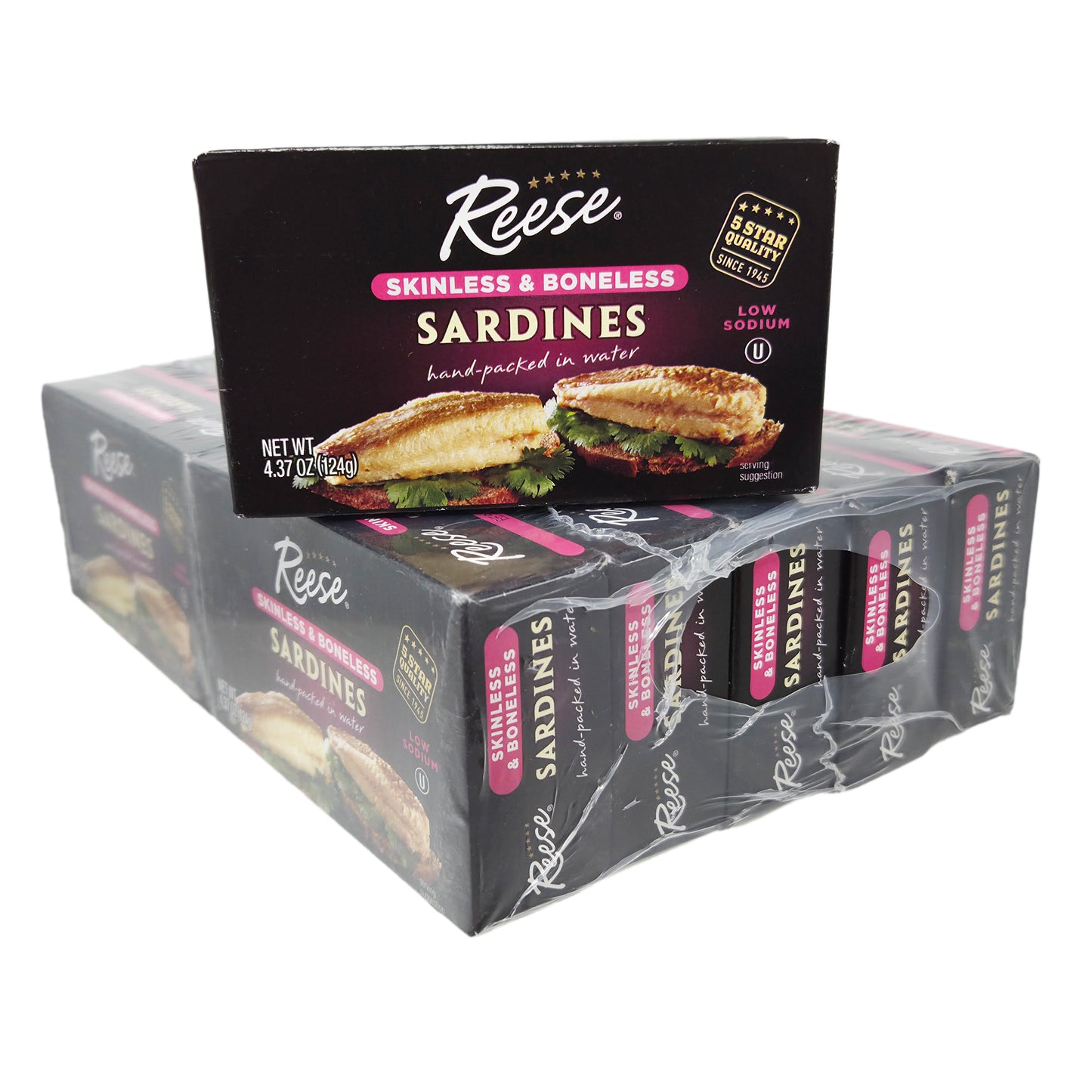 Case of 10 Reese Skinless & Boneless Low Sodium Sardines