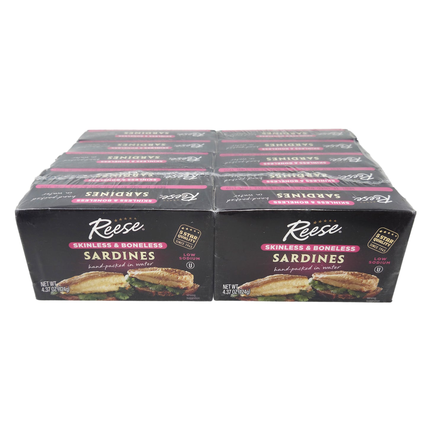 Case of 10 Reese Skinless & Boneless Low Sodium Sardines