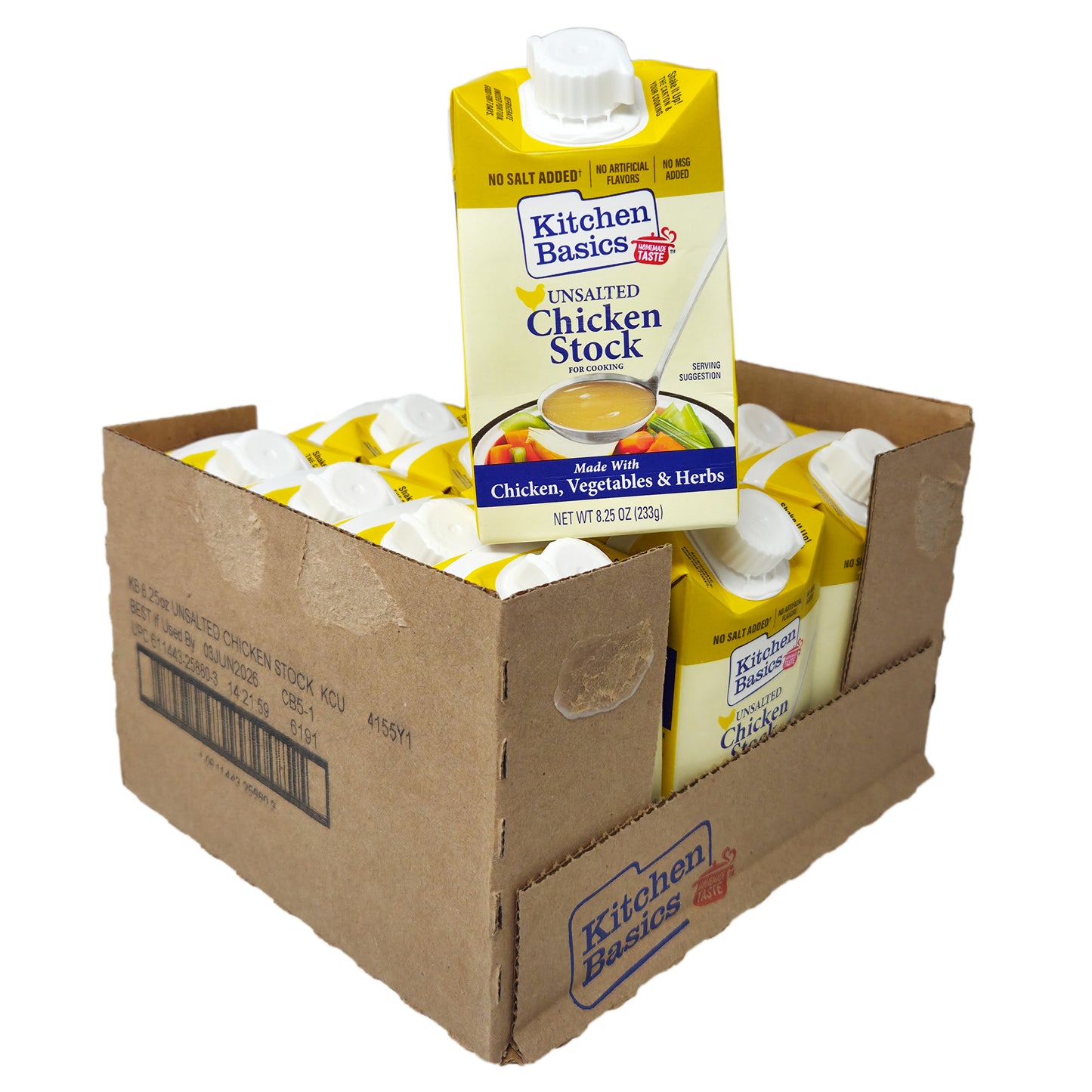 Case of 12 - Kitchen Basics Unsalted Chicken Broth - 8.25oz.