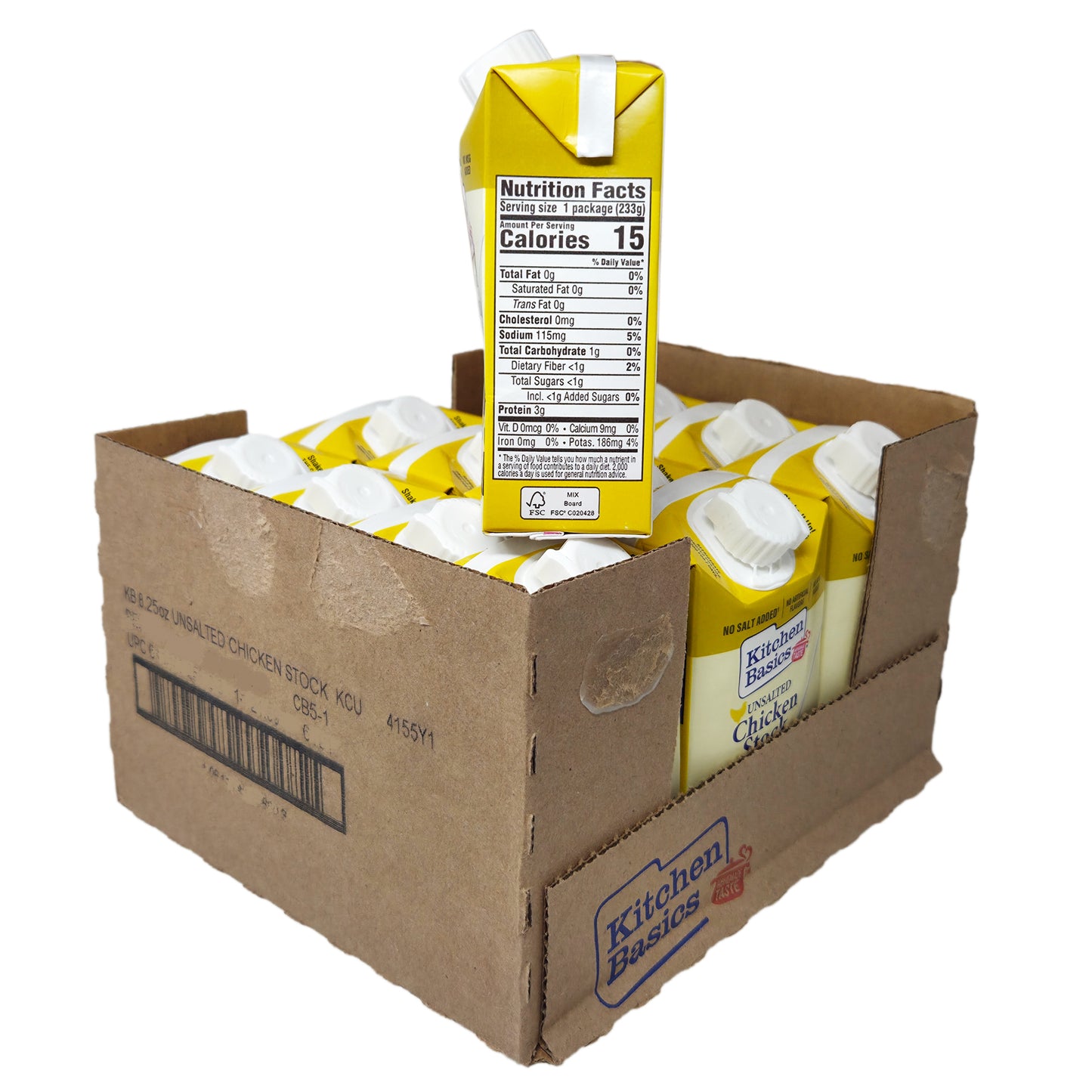 Case of 12 - Kitchen Basics Unsalted Chicken Broth - 8.25oz.