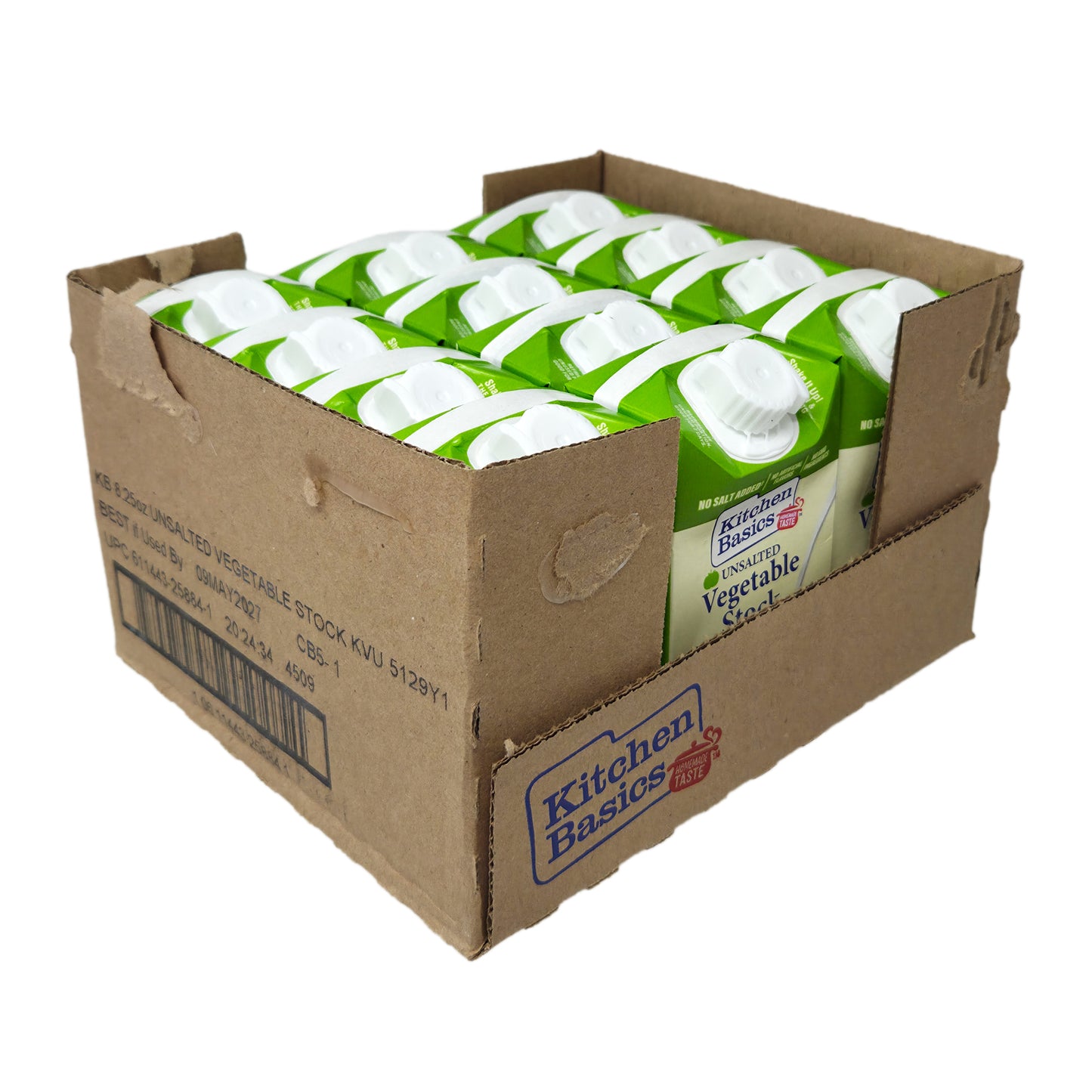 Case of 12 Kitchen Basics Unsalted Vegetable Broth - 8.25oz.