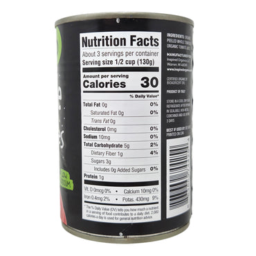 Inspired Organics Low Sodium Whole Peeled Tomatoes - 14.1 oz