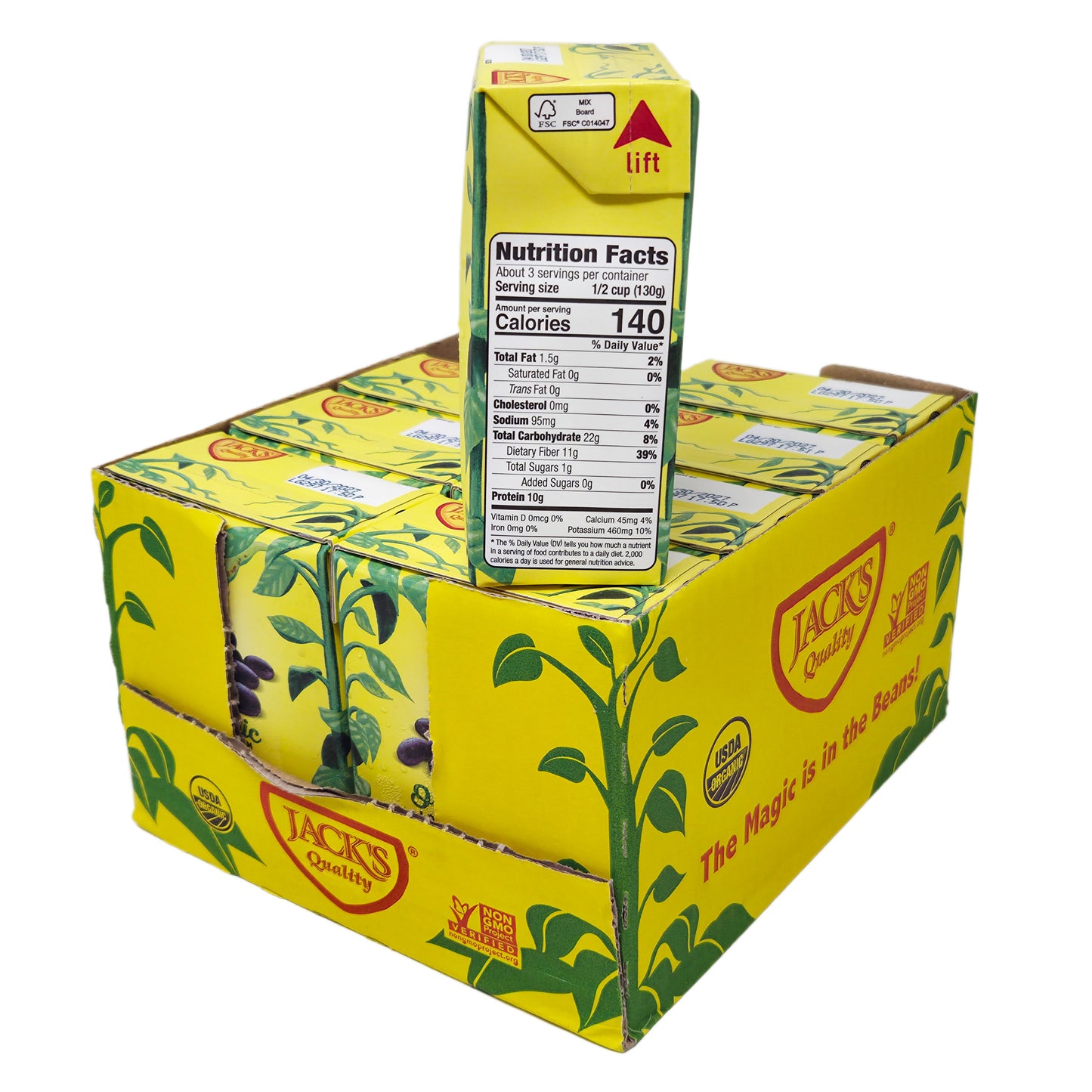 Case of 8 Jacks Organic Low Sodium Black Beans 13.4oz