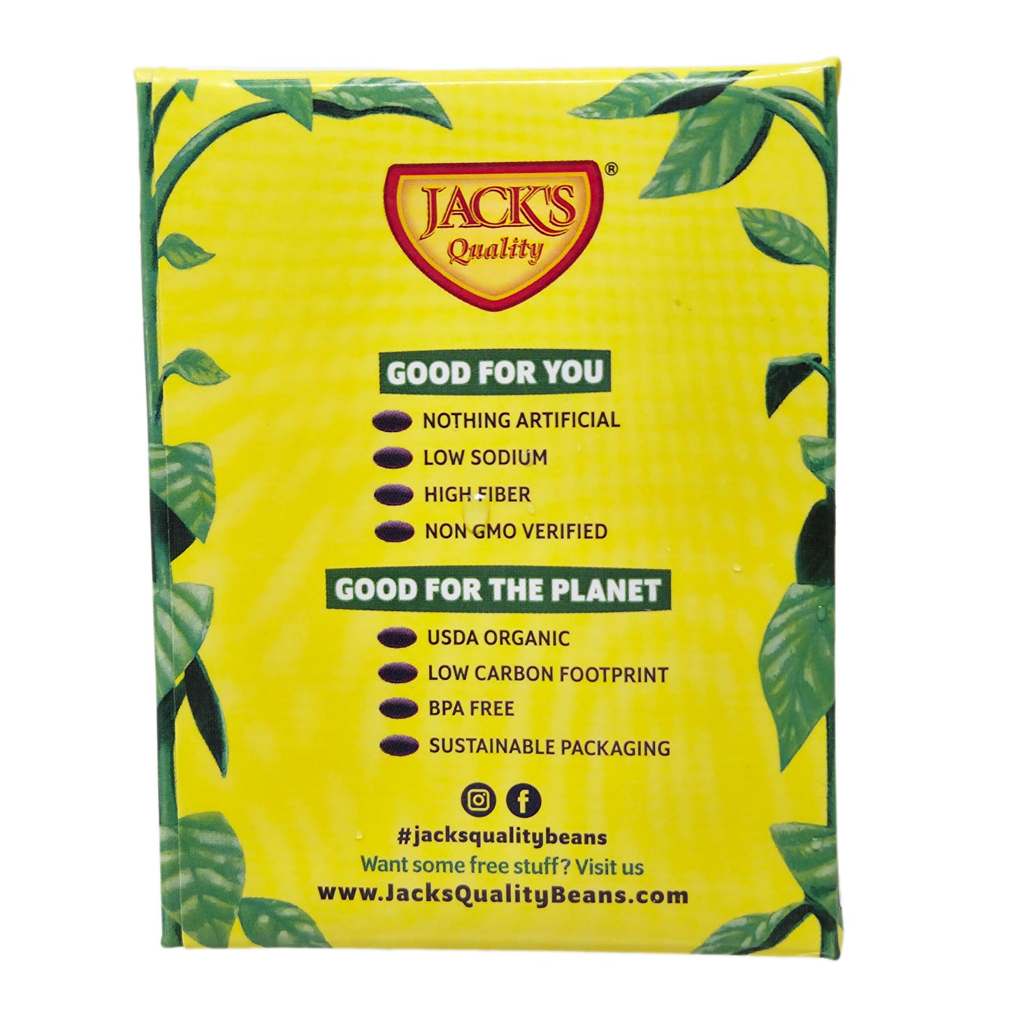 Jack's Quality Organic Low Sodium Black Beans - 13.4oz.