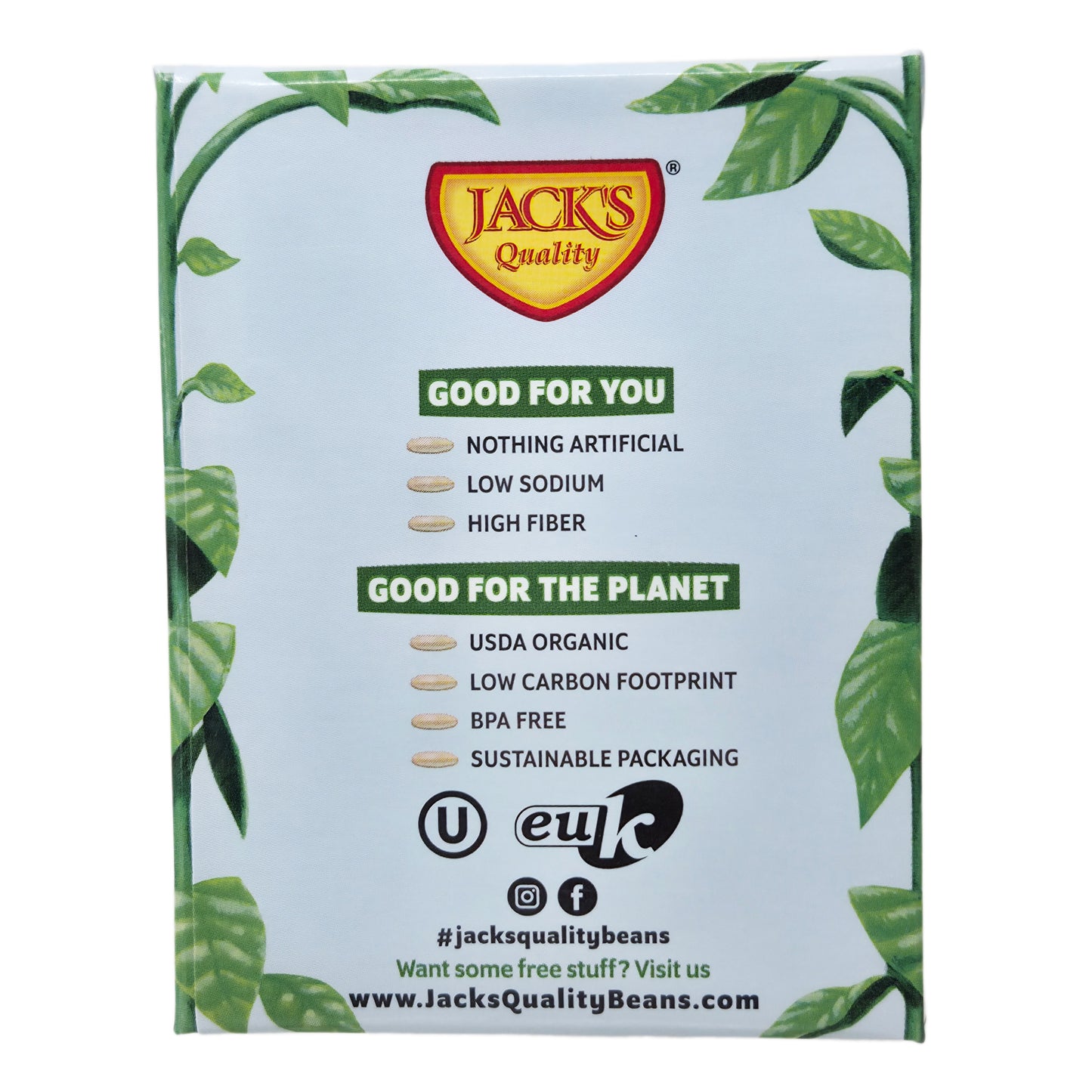 Jack's Quality Organic Low Sodium Cannellini Beans - 13.4oz.