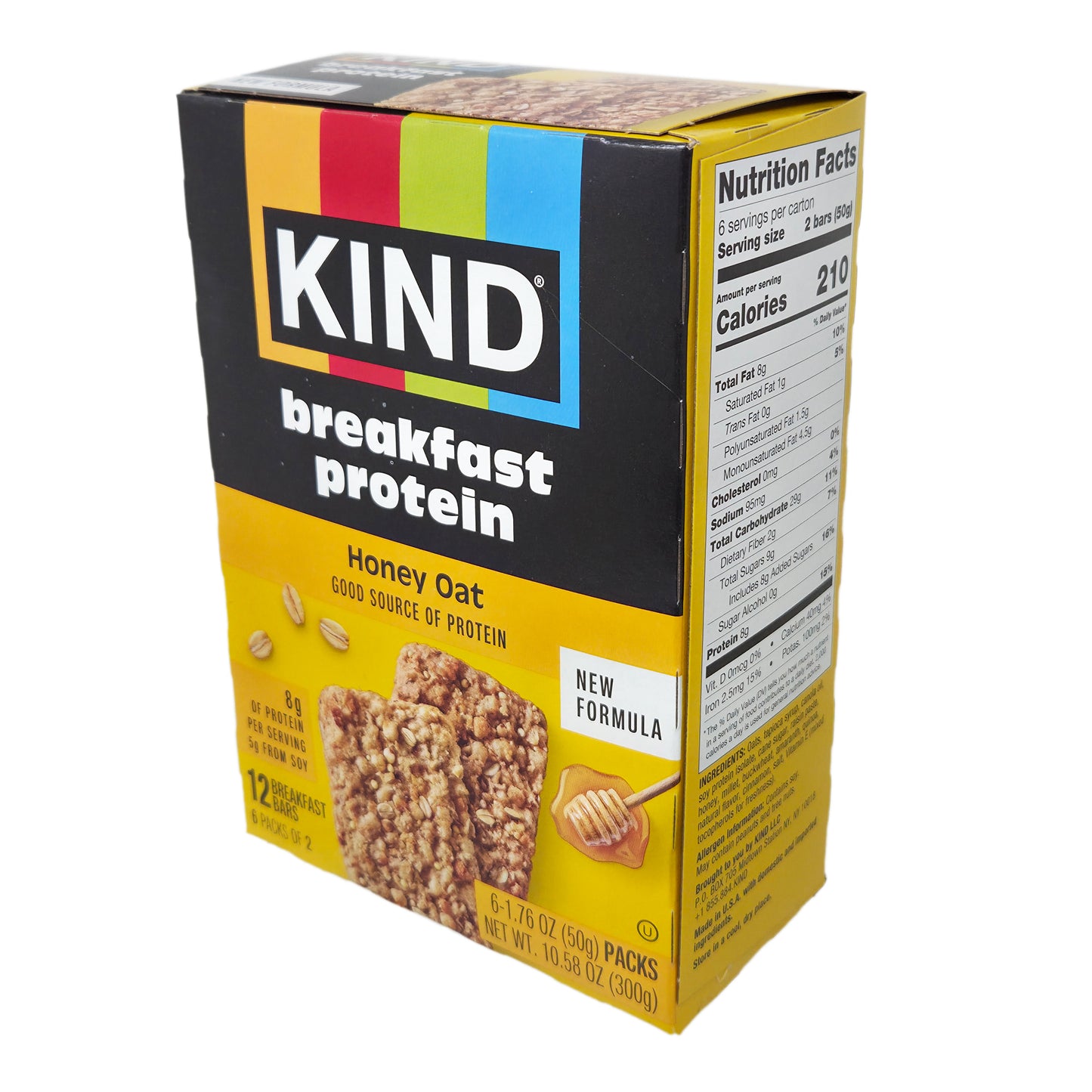 6 Pack - Kind Breakfast Bars Honey Oat - 10.58 oz