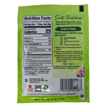 McCormick Salt Free Saute Business Seasoning Mix - 1oz.