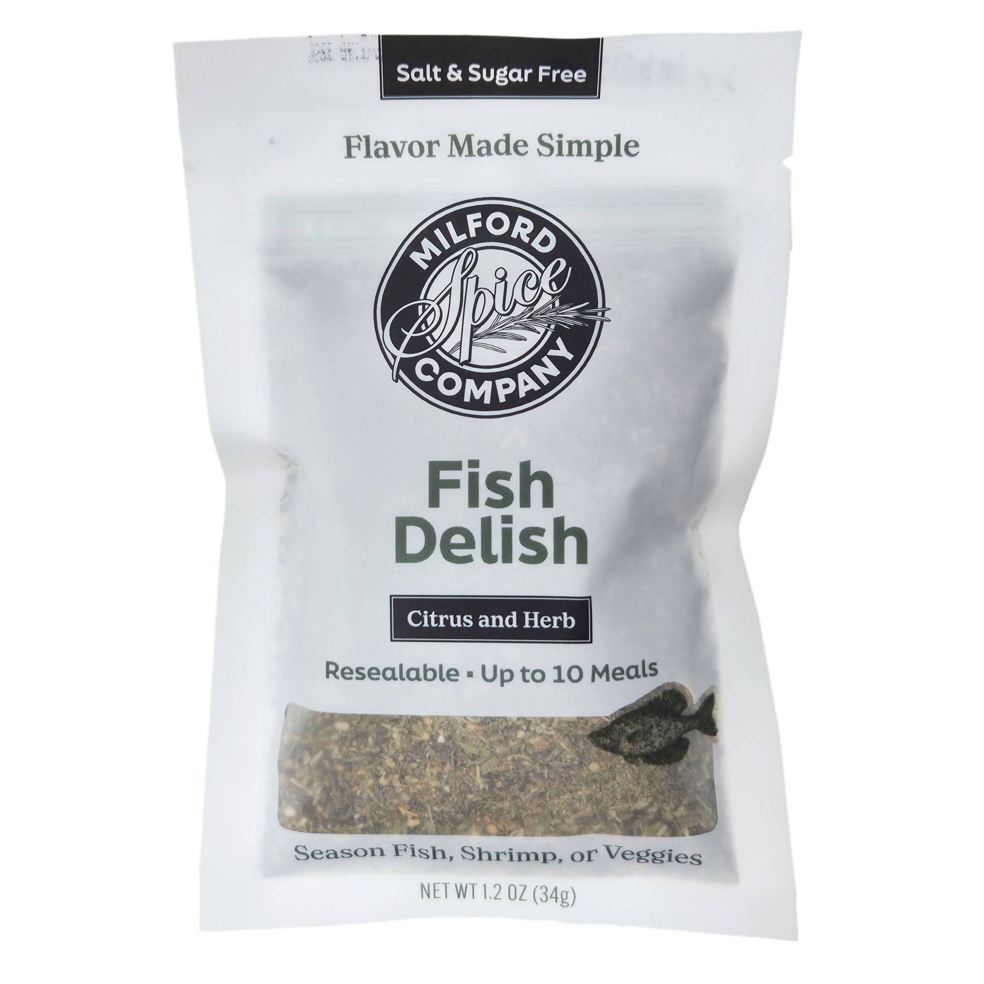 Milford Spice Co. Fish Delish Salt Free Seasoning - 1.2 oz