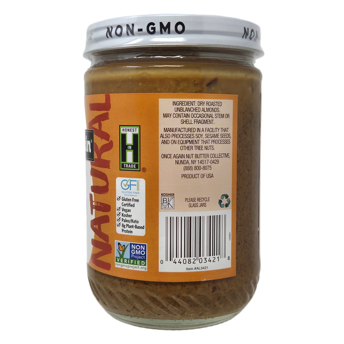 Once Again No Salt Added Crunchy Almond Butter - 16oz