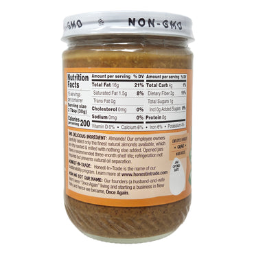 Once Again No Salt Added Crunchy Almond Butter - 16oz