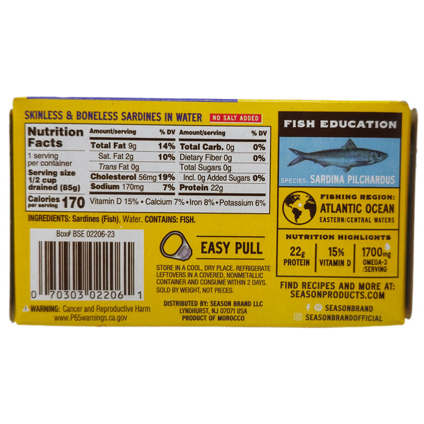 Season's Brand Sardines No Salt Added Healthy Heart Market