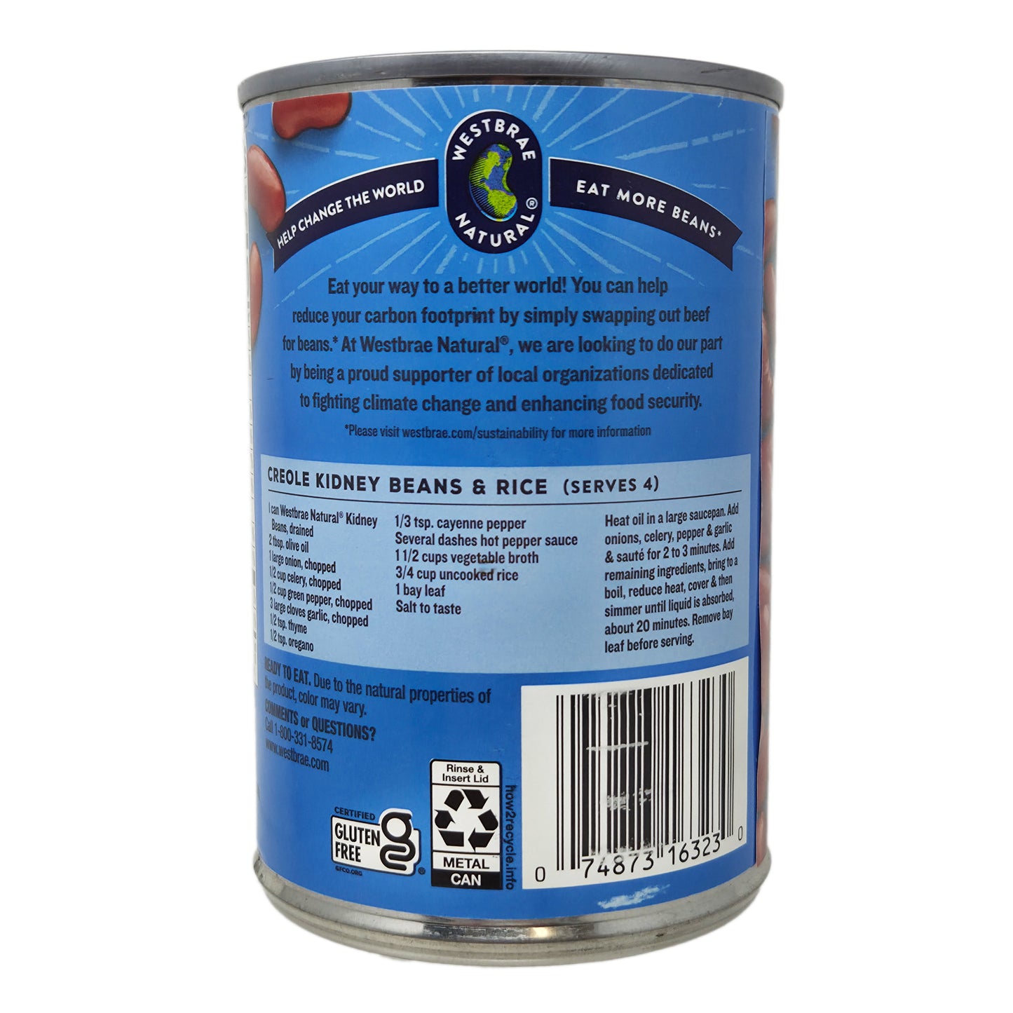 Westbrae Organic No Salt Added Kidney Beans - 15oz.