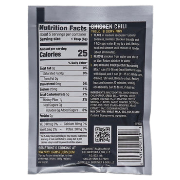 Williams Chicken Chili Seasoning-1.125 oz.