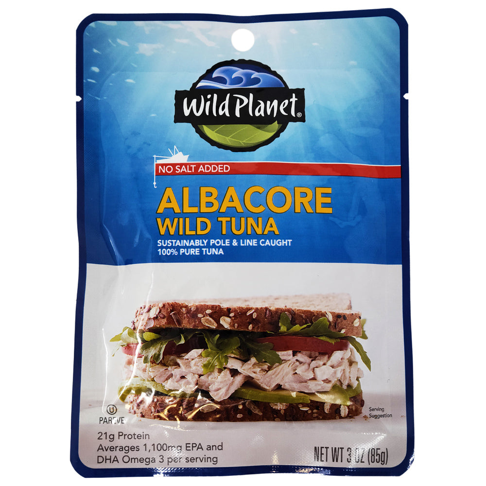 Wild Planet No Salt Added Albacore Tuna Pouch - 3oz - Healthy Heart Market