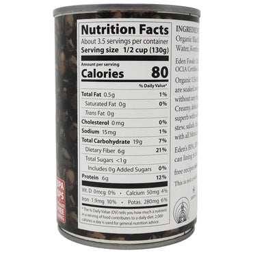 Eden No Salt Added Black Beans-15 oz.
