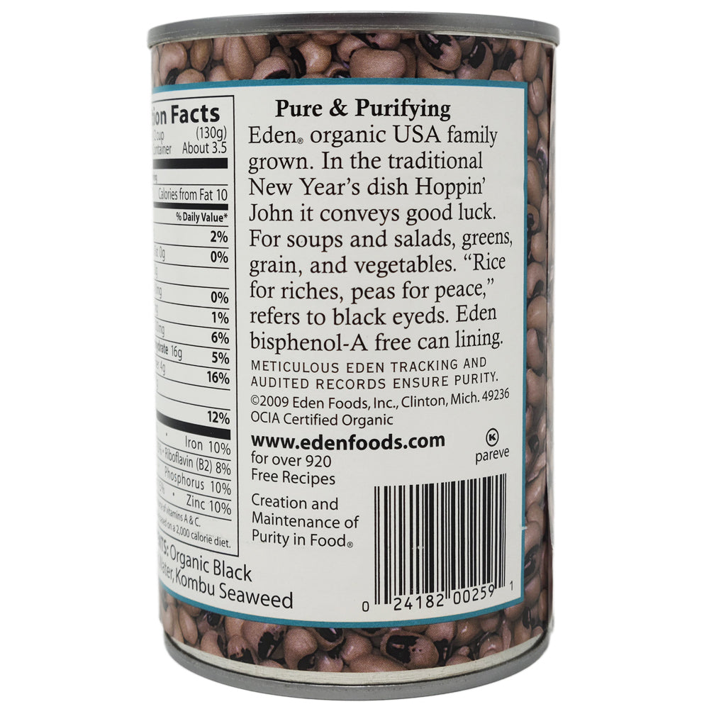 Eden No Salt Added Black Eyed Peas-15 oz.