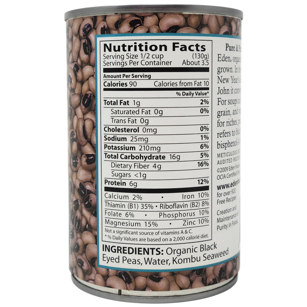 Eden No Salt Added Black Eyed Peas-15 oz.