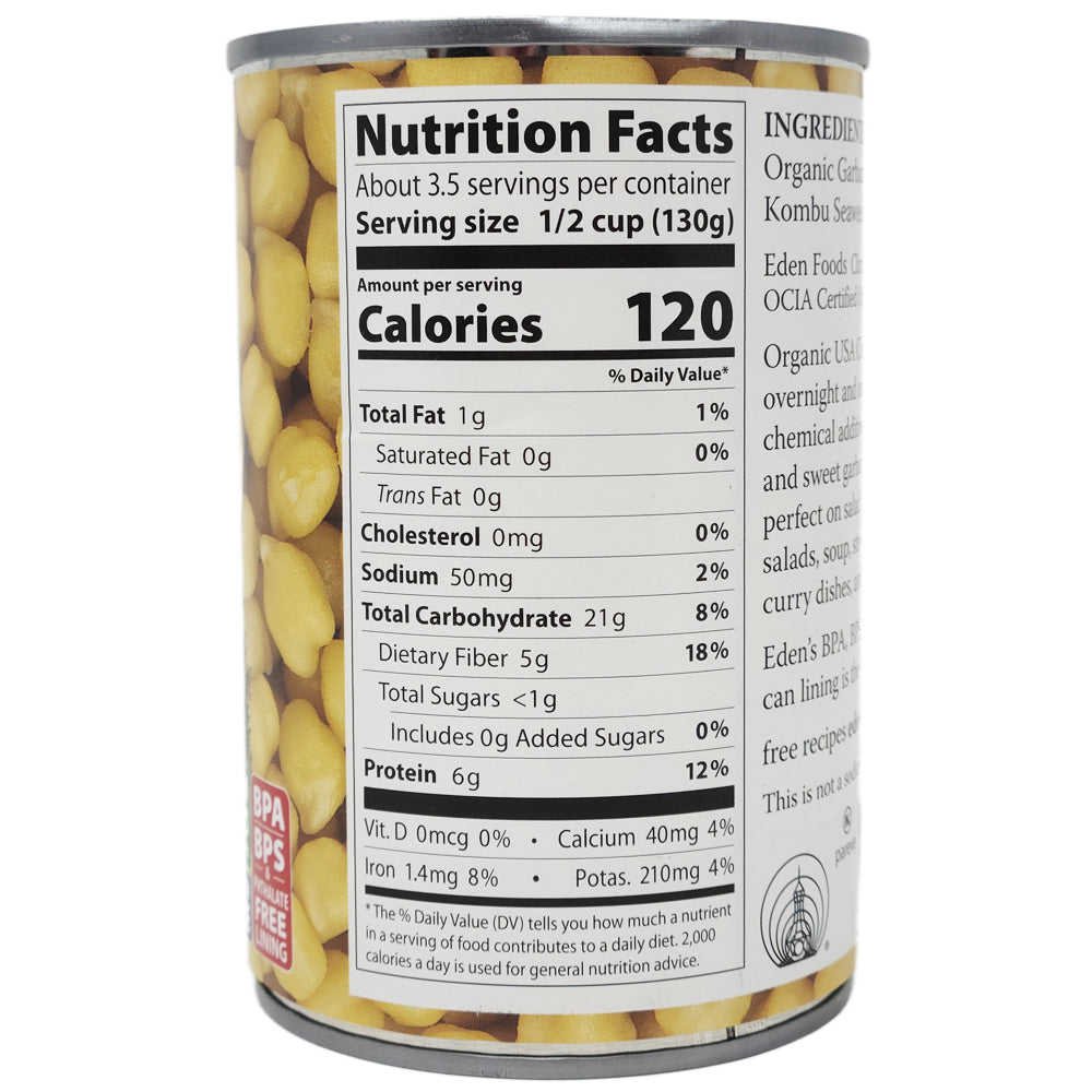 Eden No Salt Added Garbanzo Beans-15 oz.