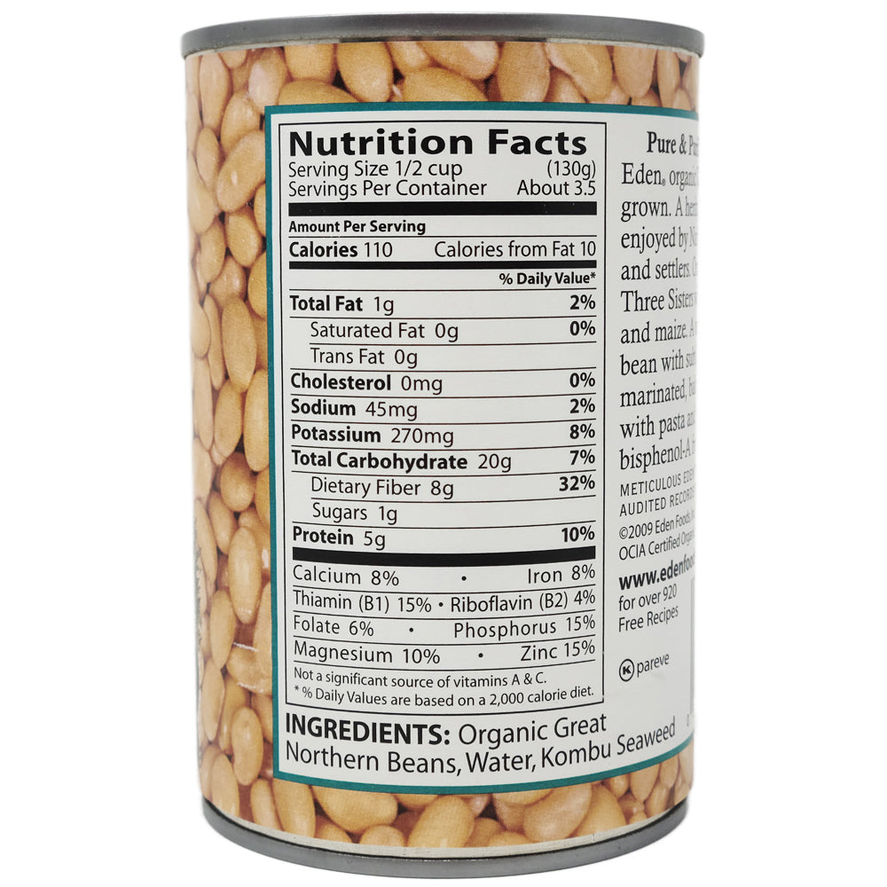 Eden No Salt Added Great Northern Beans-15 oz.