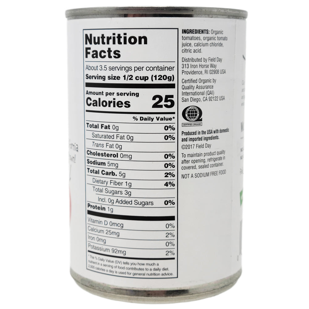 Field Day Organic Diced Tomatoes No Salt Added - 14.5 oz