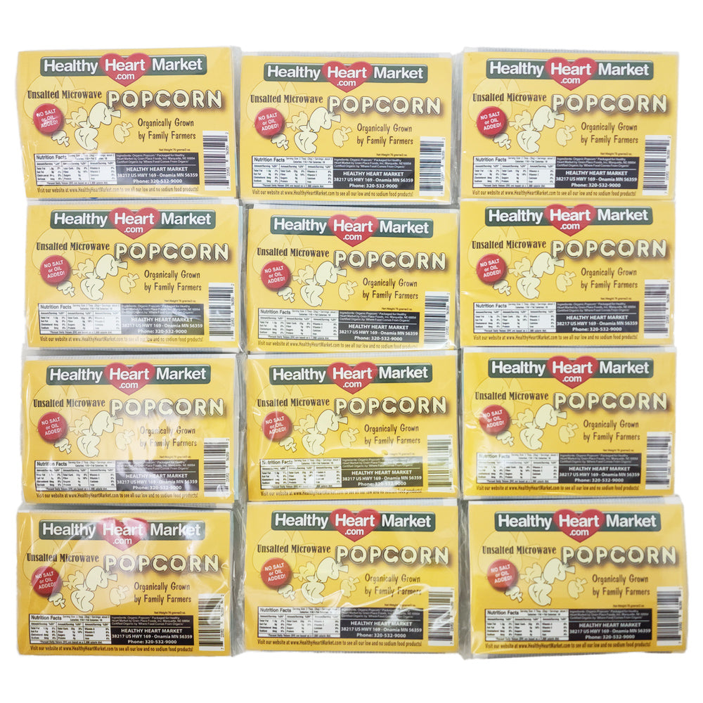 12 Pack - Healthy Heart Market No Salt Microwave Popcorn
