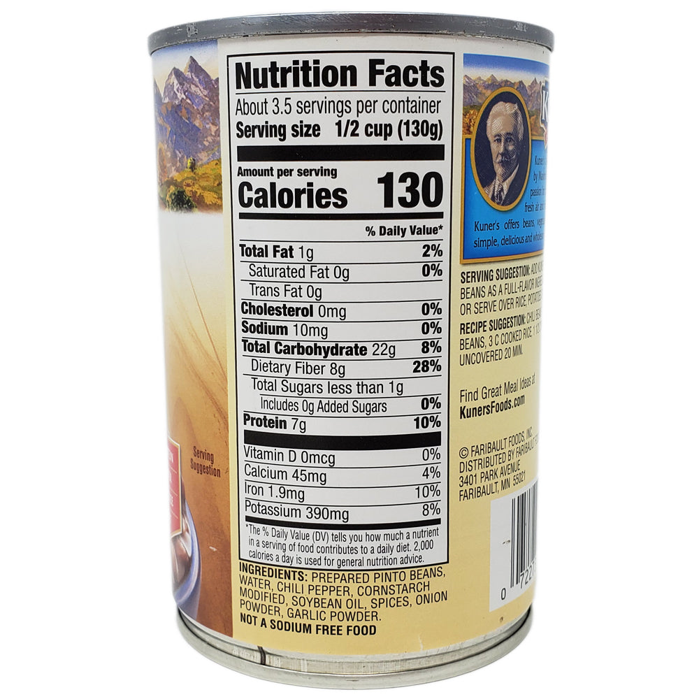 Kuner's Chili Beans in Chili Sauce- No Salt Added-15 oz. - Healthy Heart Market