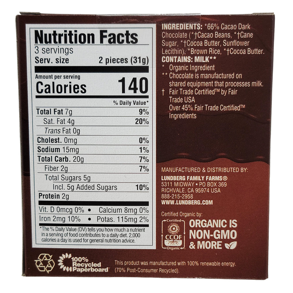 Lundberg Decadent Dark Chocolate Thin Stackers - 3.3oz