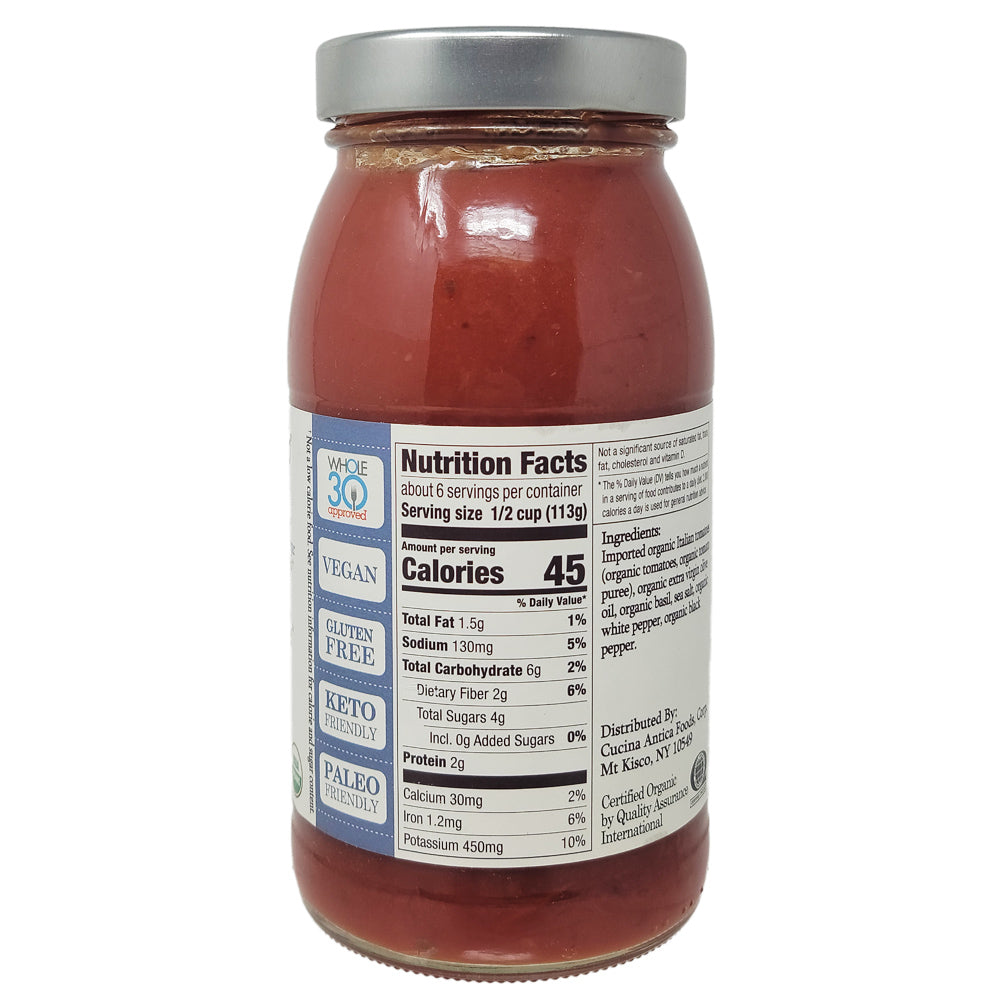 Organico Bello Delicate Recipe Organic Pasta Sauce - 25oz.
