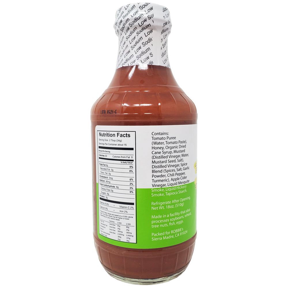 Robbie's Original Barbeque Sauce- 18oz - Healthy Heart Market