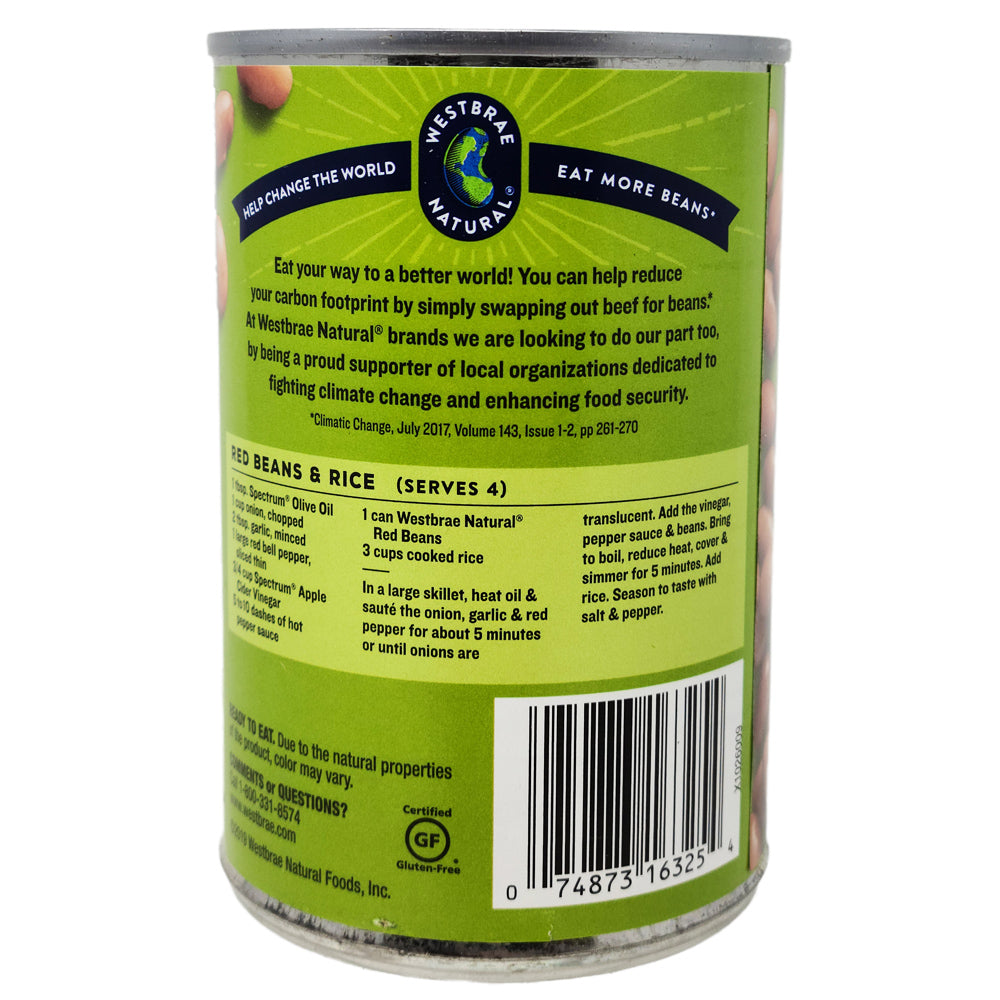 Westbrae Organic No Salt Added Red Beans - 15oz.
