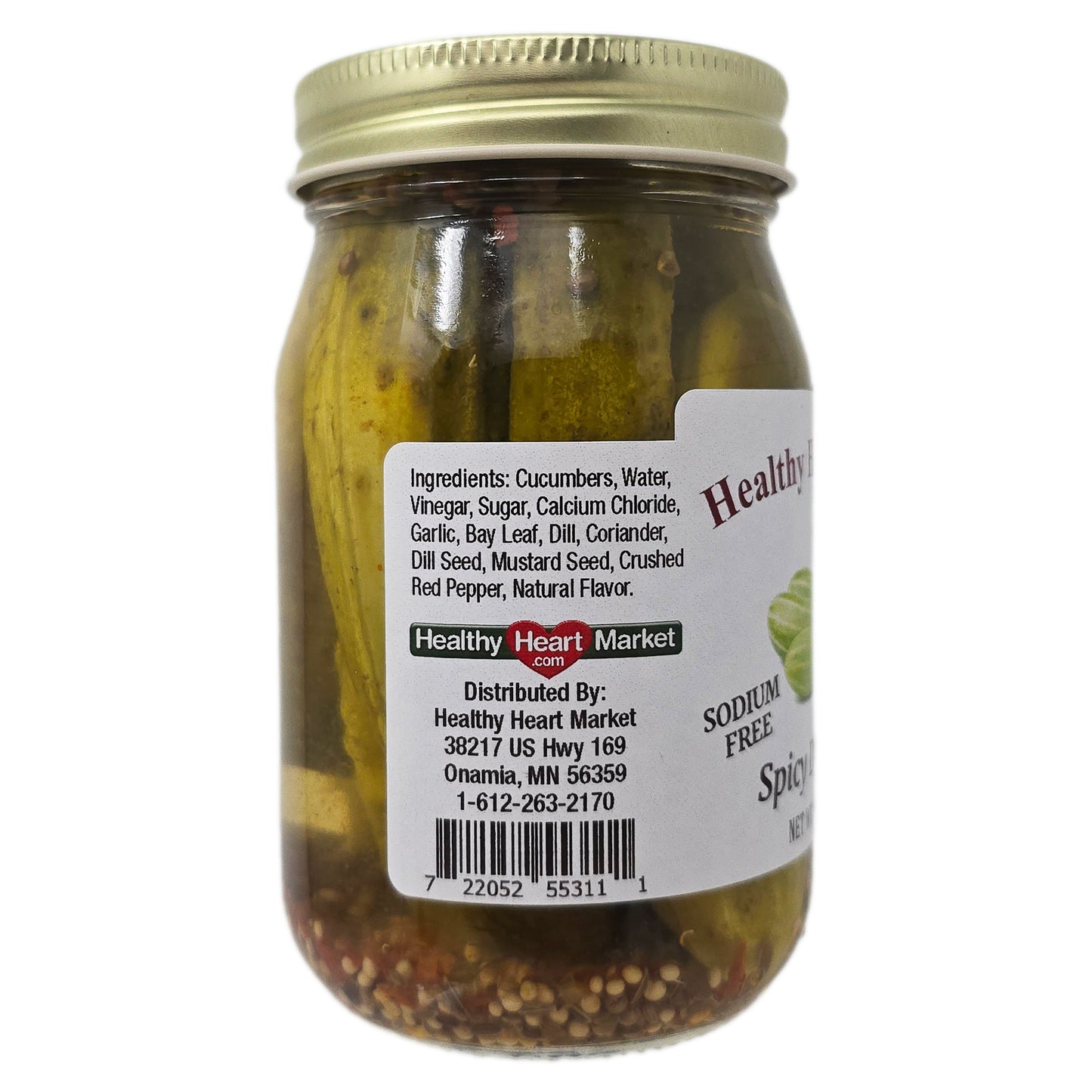 Healthy Heart Market Sodium Free Spicy Dill Pickles- 16oz.