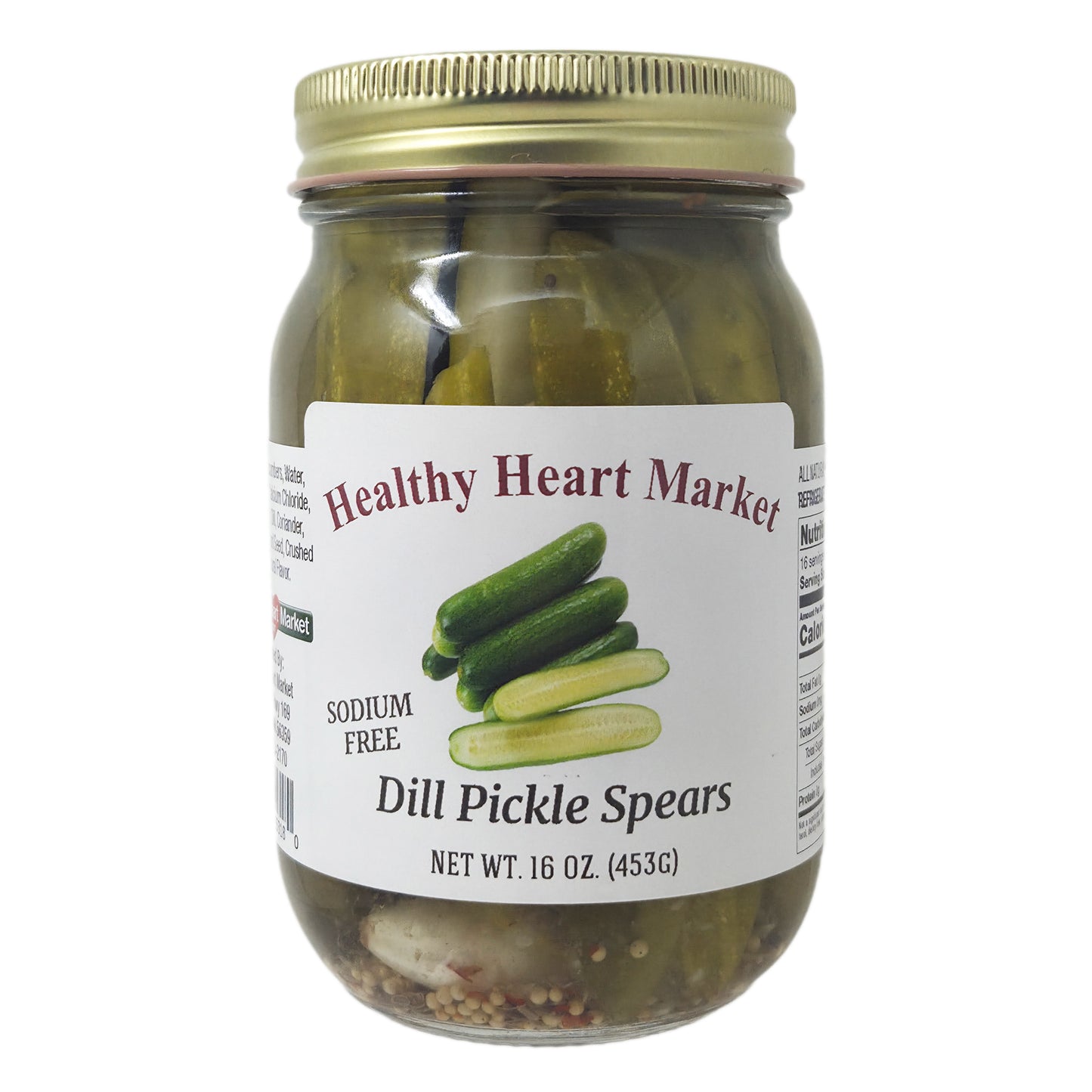 Healthy Heart Market Sodium Free Dill Pickle Spears - 16oz.