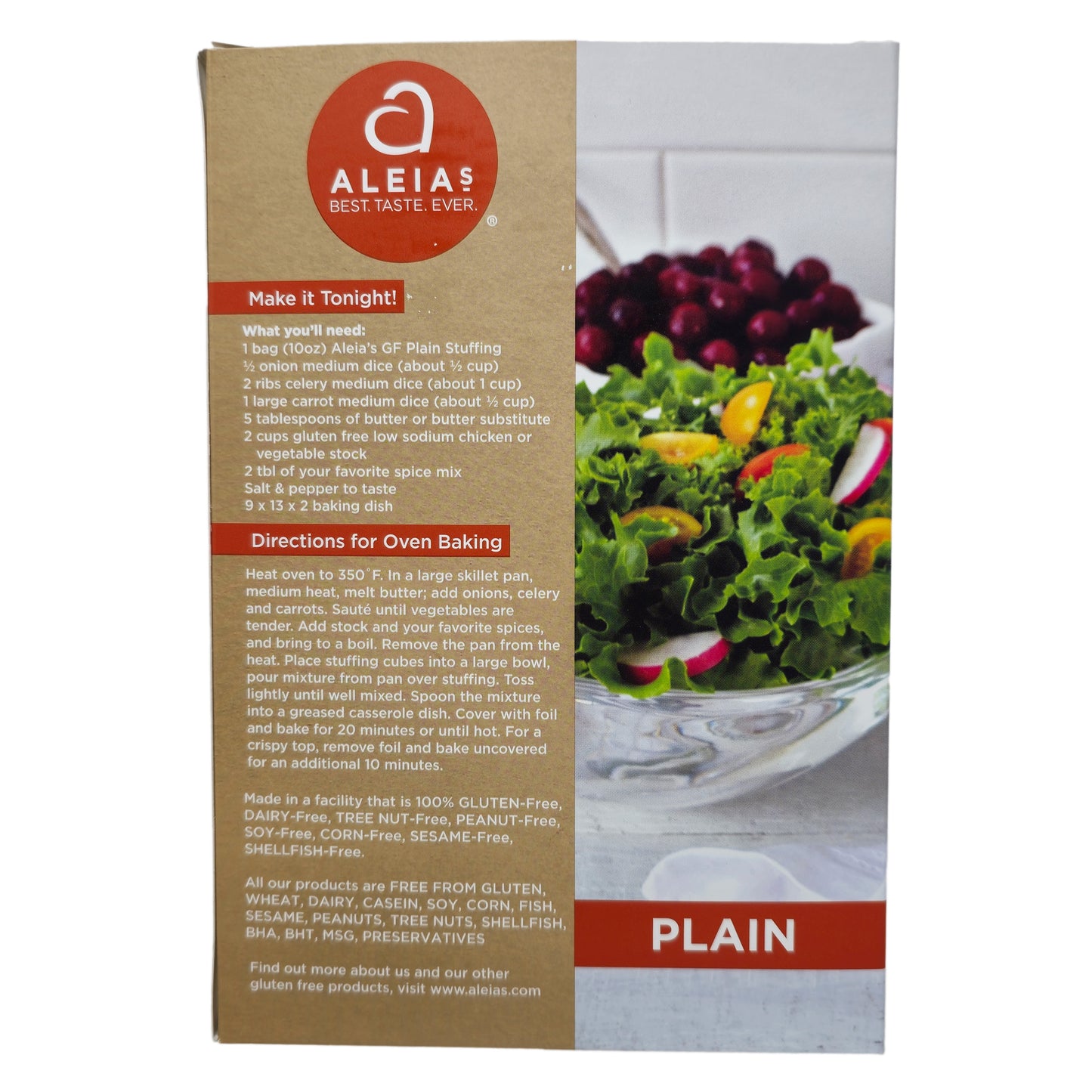 Aleia's Gluten Free Plain Stuffing - 10oz.