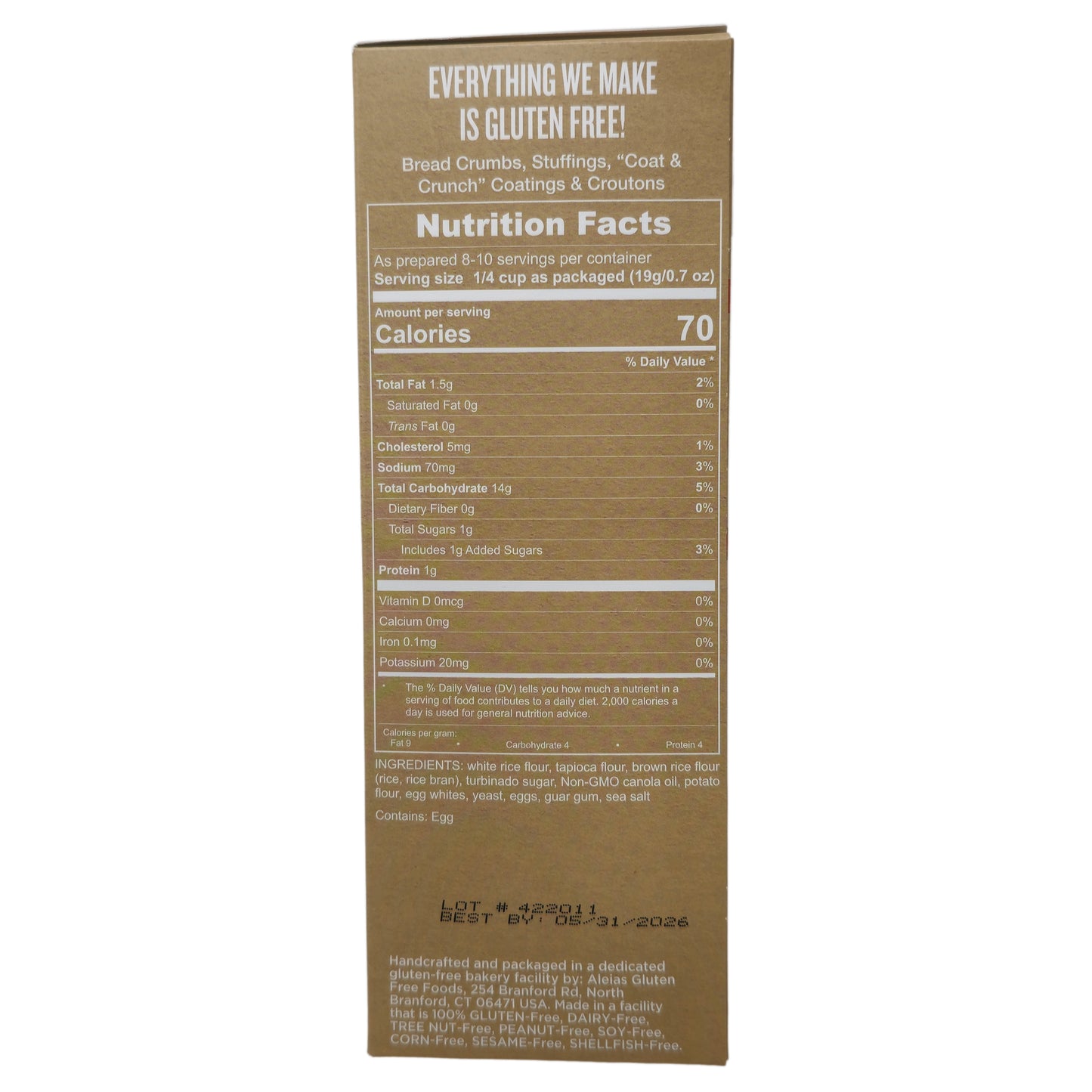 Aleia's Gluten Free Plain Stuffing - 10oz.