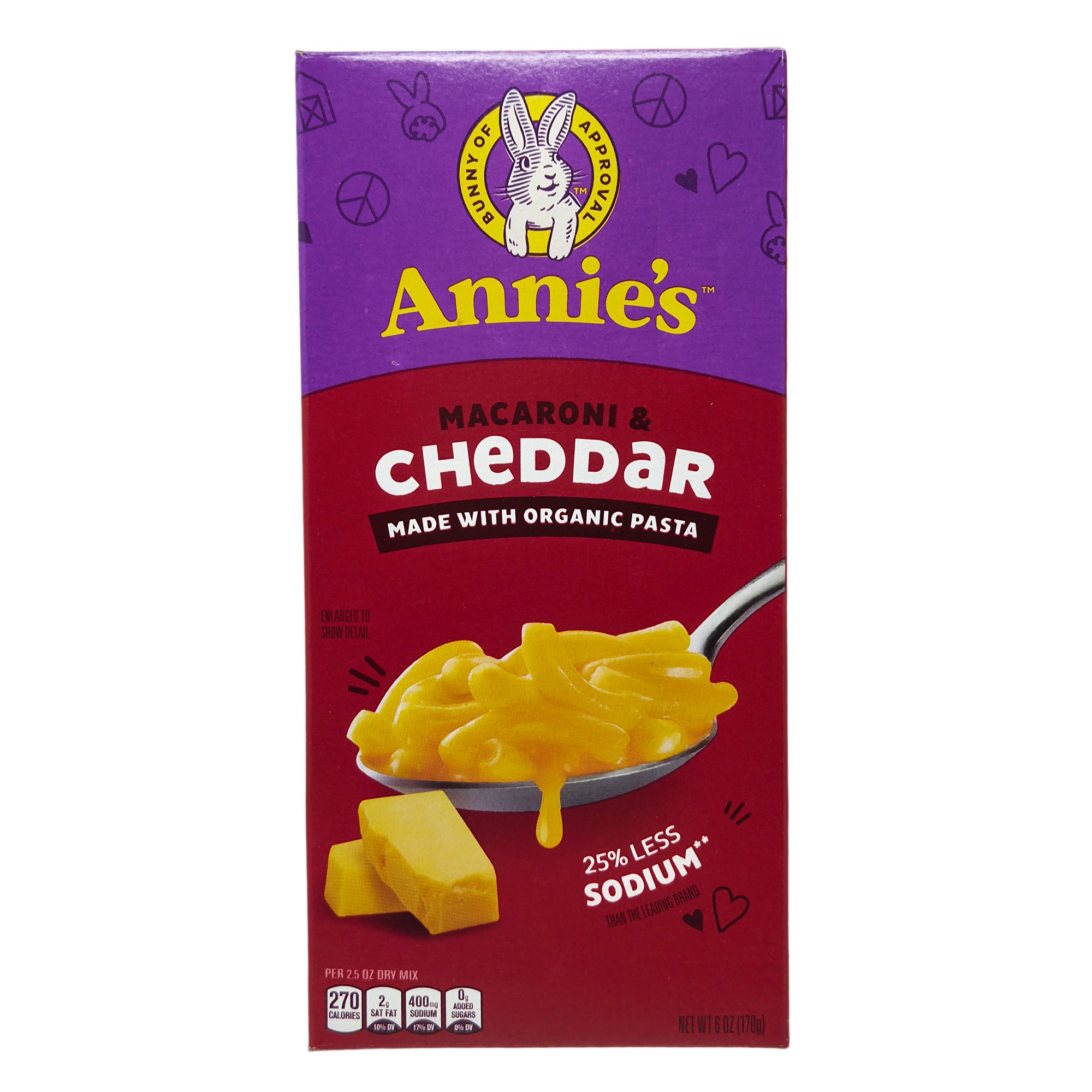 Annie's 25% Less Sodium Macaroni & Cheddar - 6oz. - Healthy Heart Market