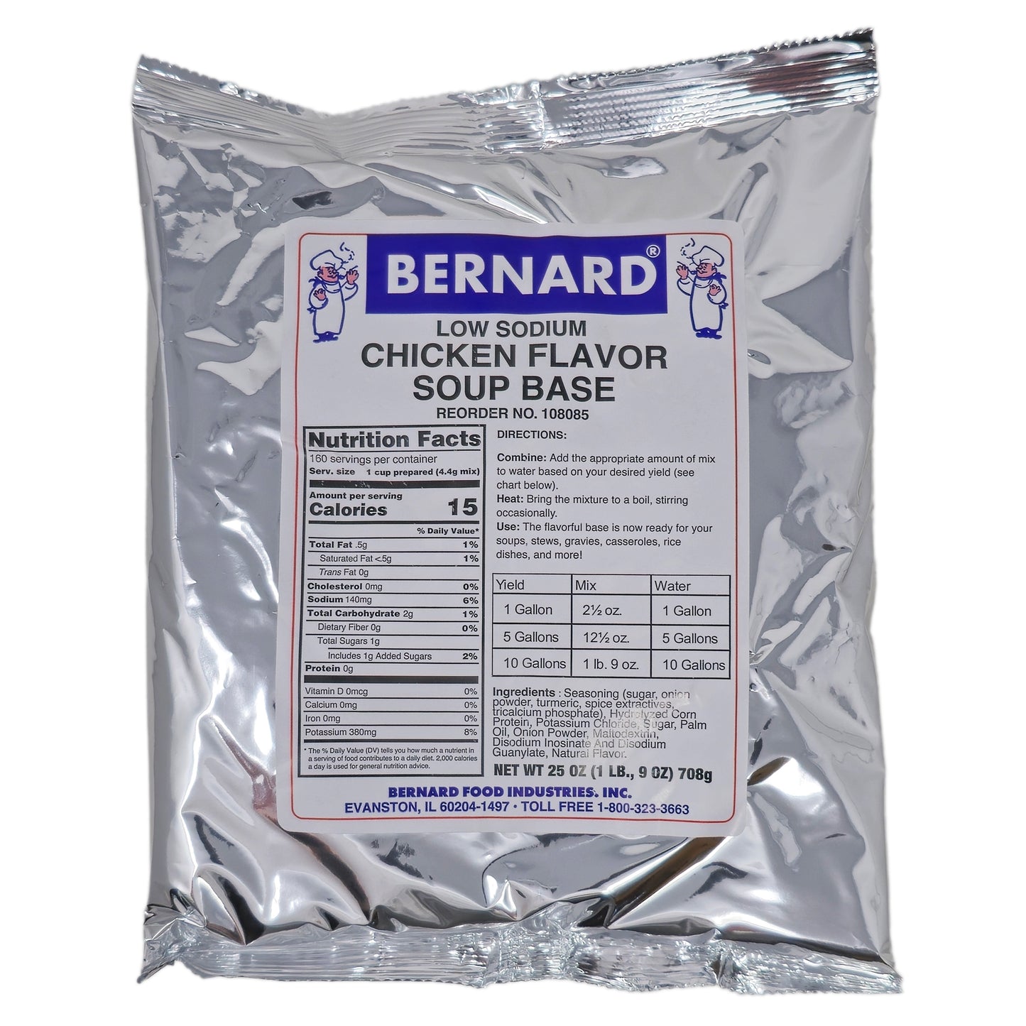 Bernard Low Sodium Chicken Flavor Base-25 oz.