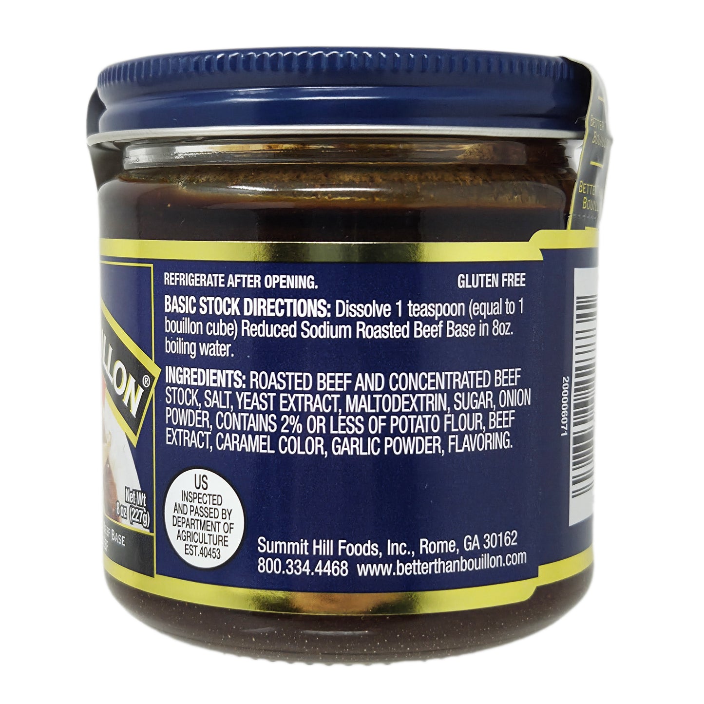 Better Than Bouillon Reduced Sodium Roasted Beef Base - 8oz.