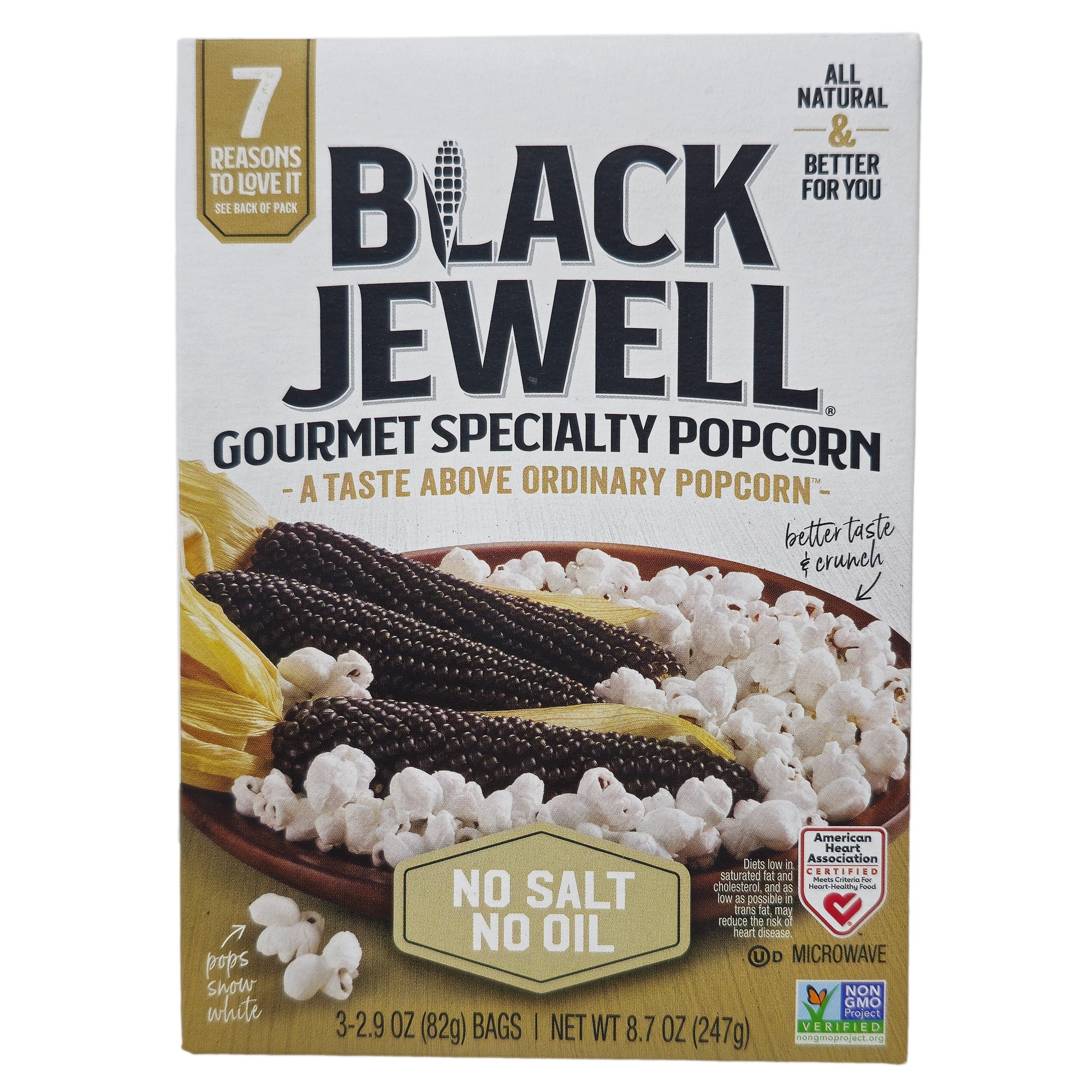 3 Pack - Black Jewell Popcorn No Salt Added