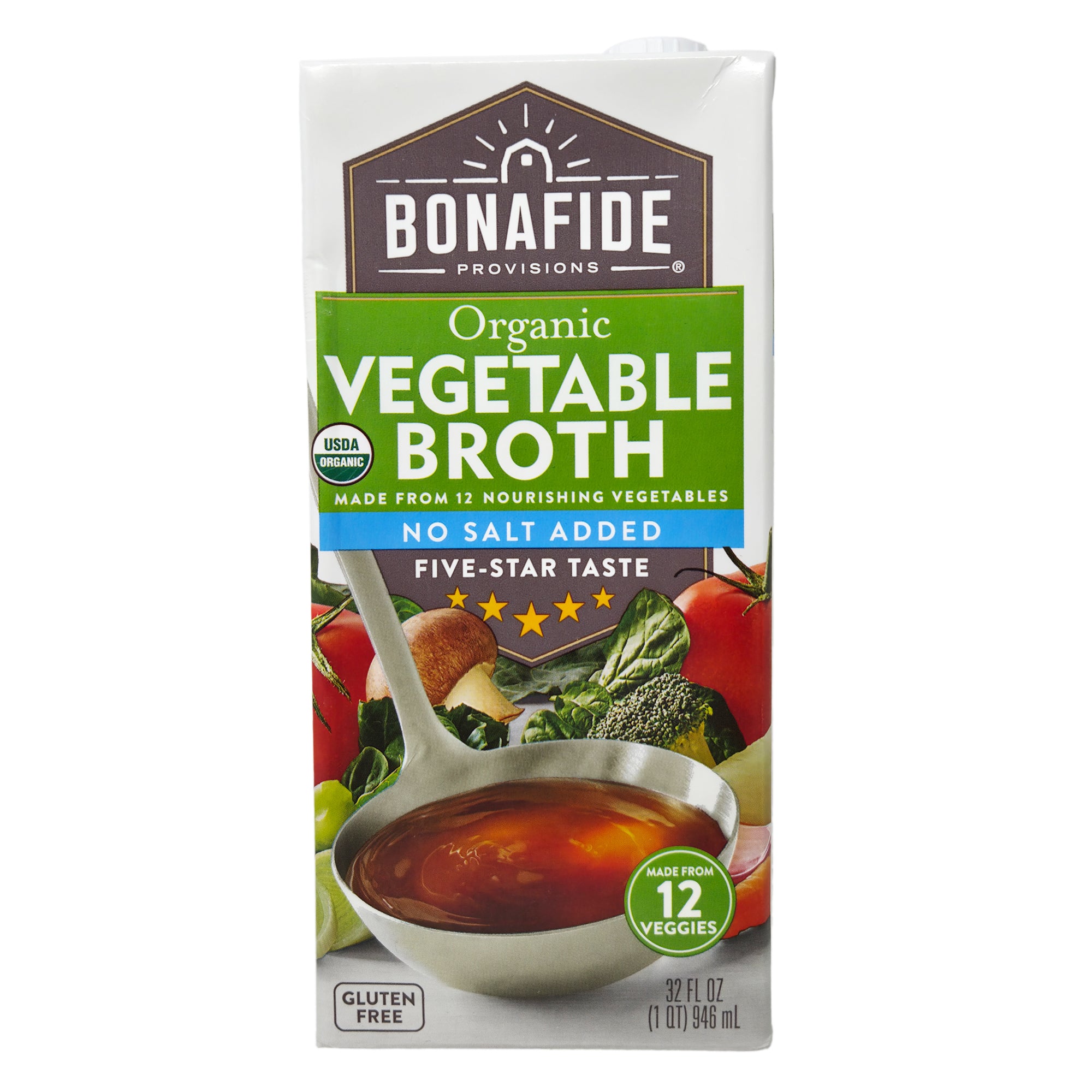 Bonafide Provisions Organic No Salt Added Vegetable Broth - 32oz