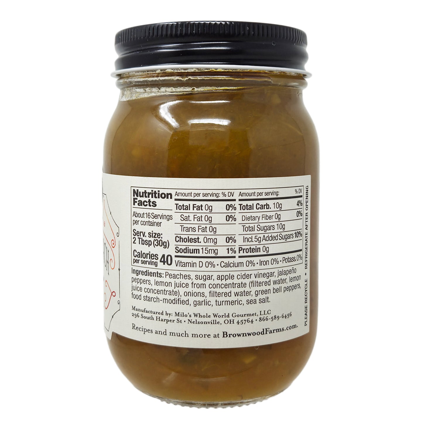 Brownwood Farms Jalapeno Peach Salsa - 17oz - Healthy Heart Market