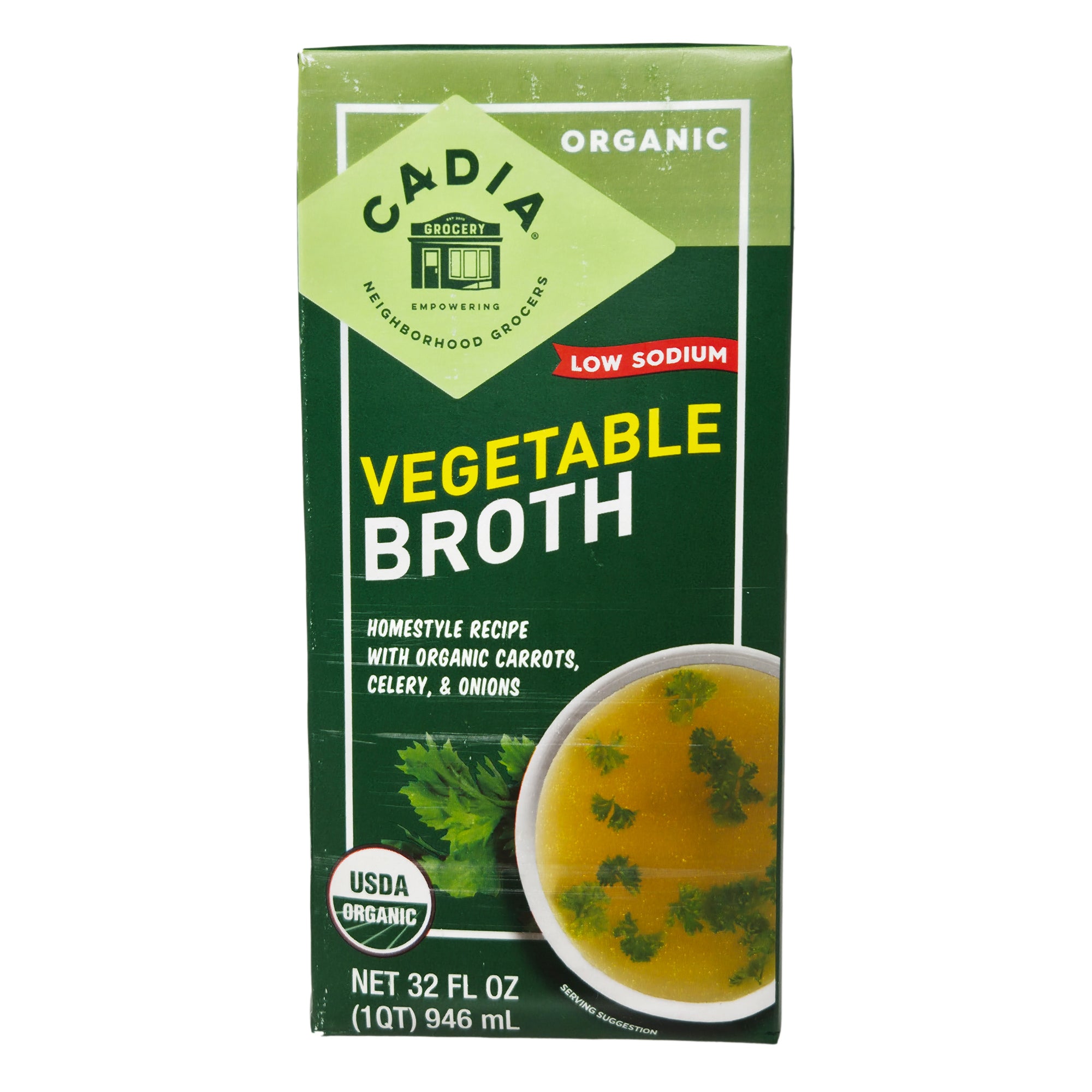 Cadia Organic Low Sodium Vegetable Broth - 32oz.