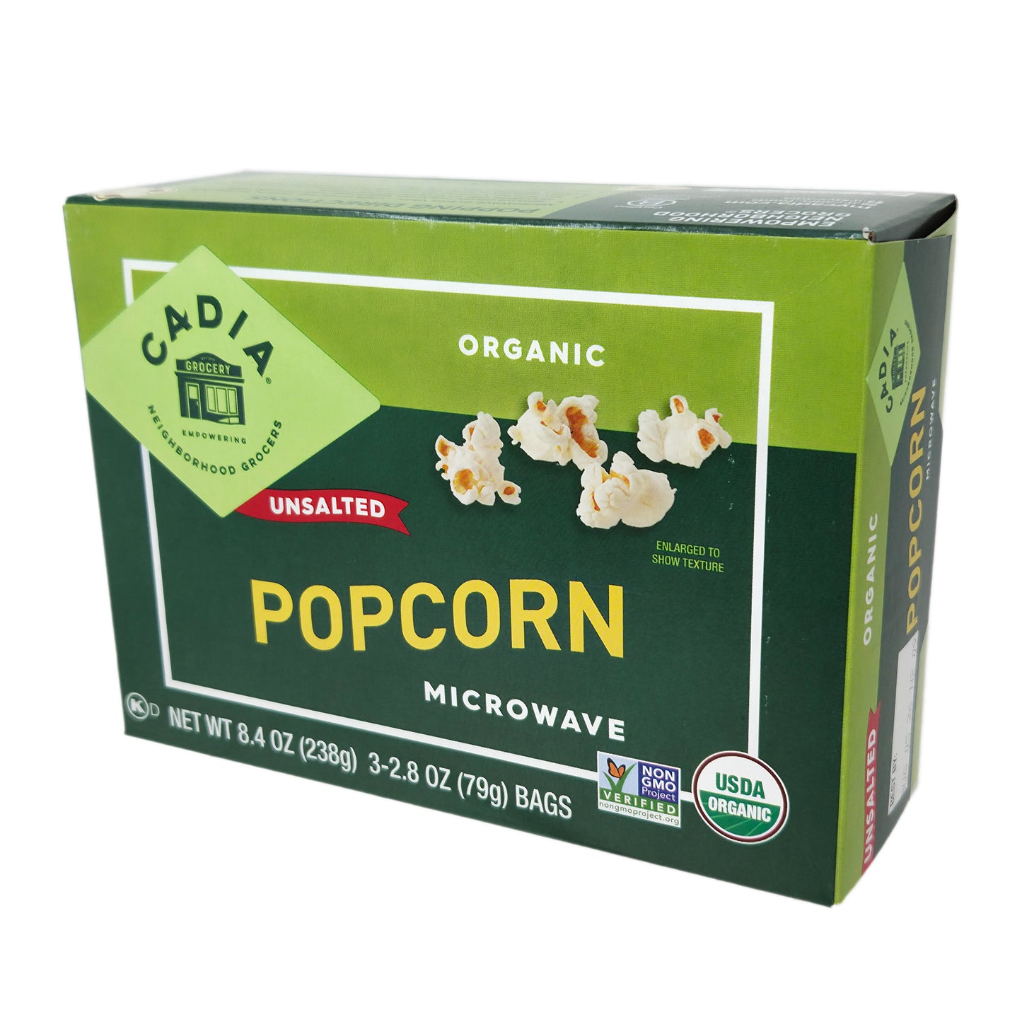 3 Pack Cadia Organic Unsalted Microwave Popcorn - 8.4oz - Healthy Heart Market