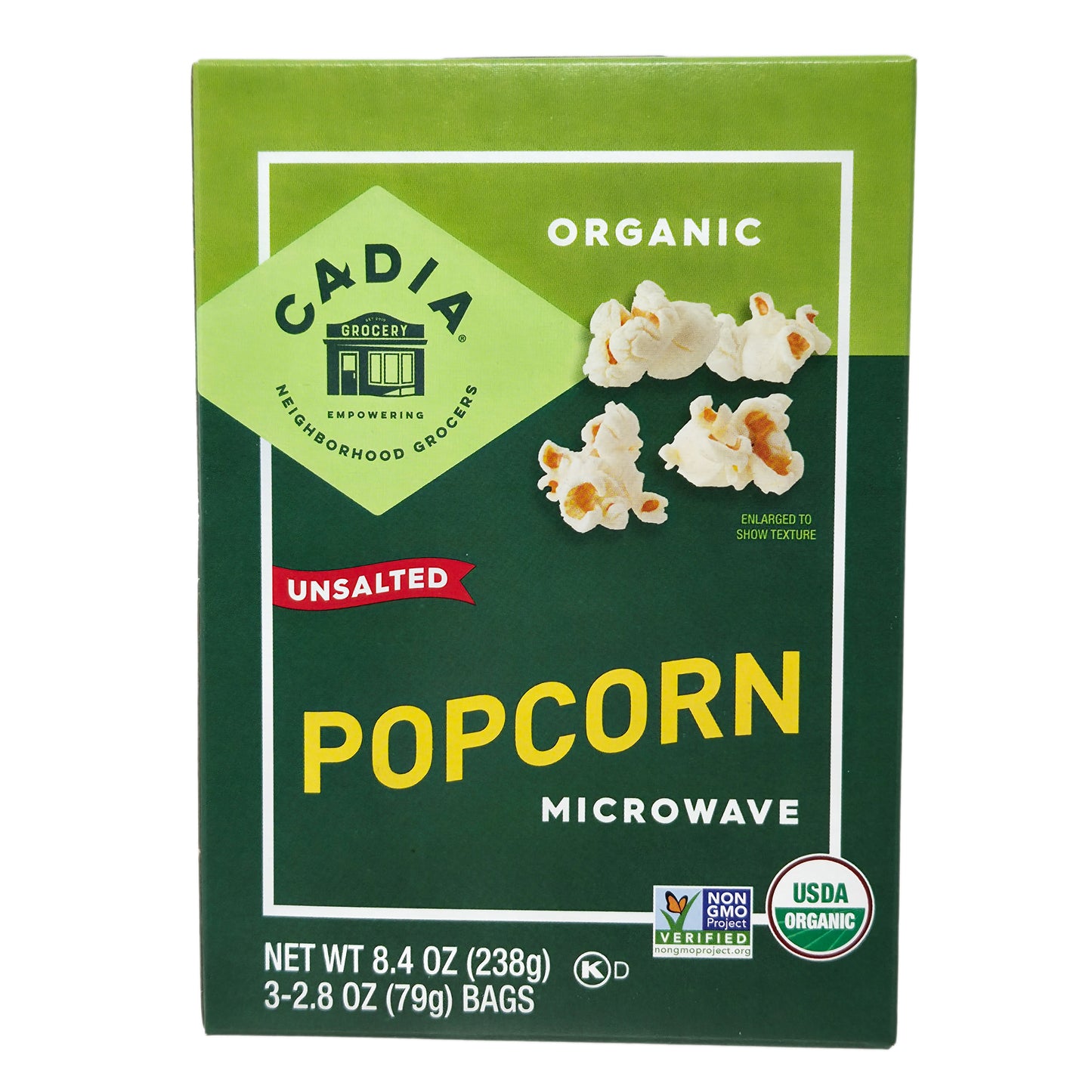 3 Pack Cadia Organic Unsalted Microwave Popcorn - 8.4oz - Healthy Heart Market