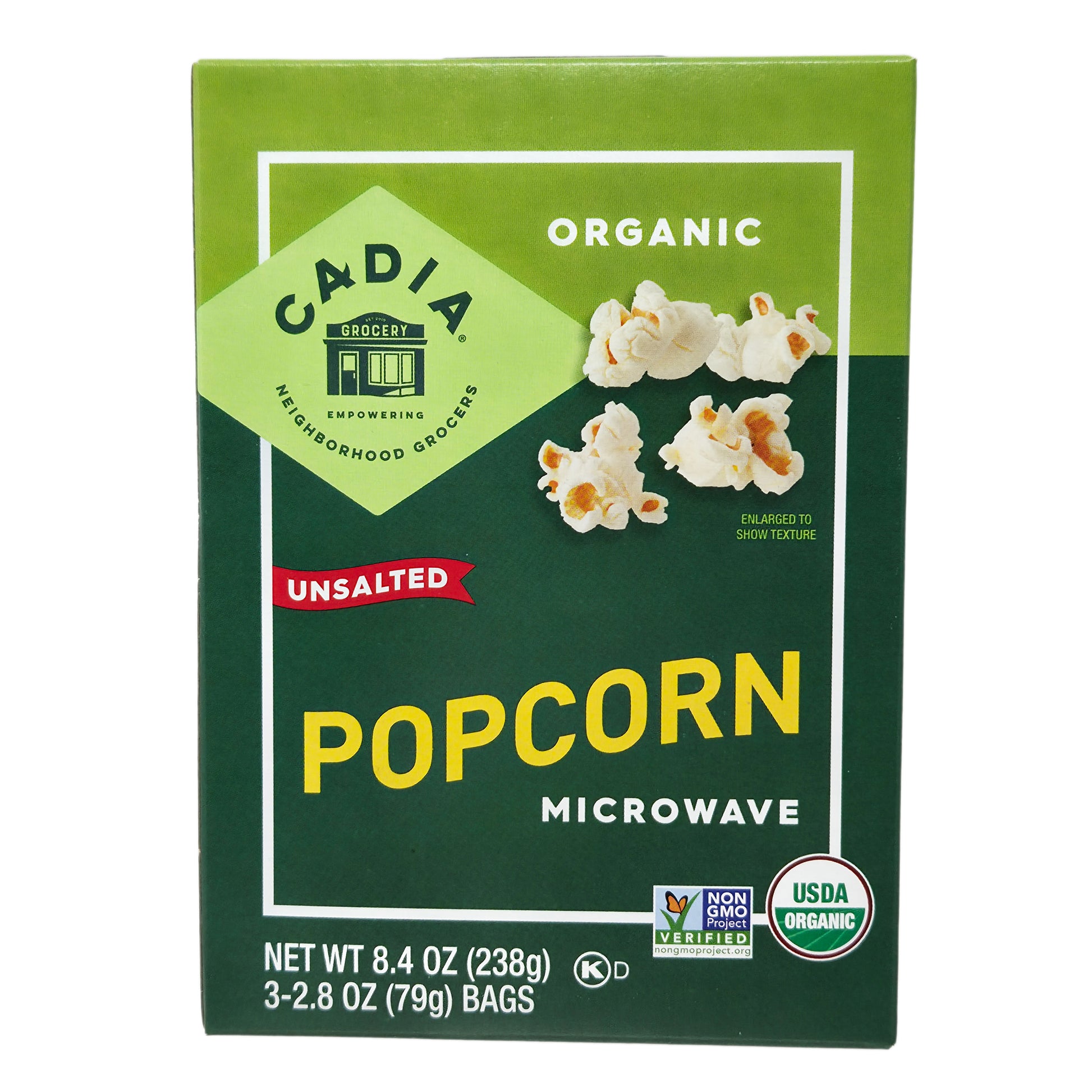 3 Pack Cadia Organic Unsalted Microwave Popcorn - 8.4oz - Healthy Heart Market